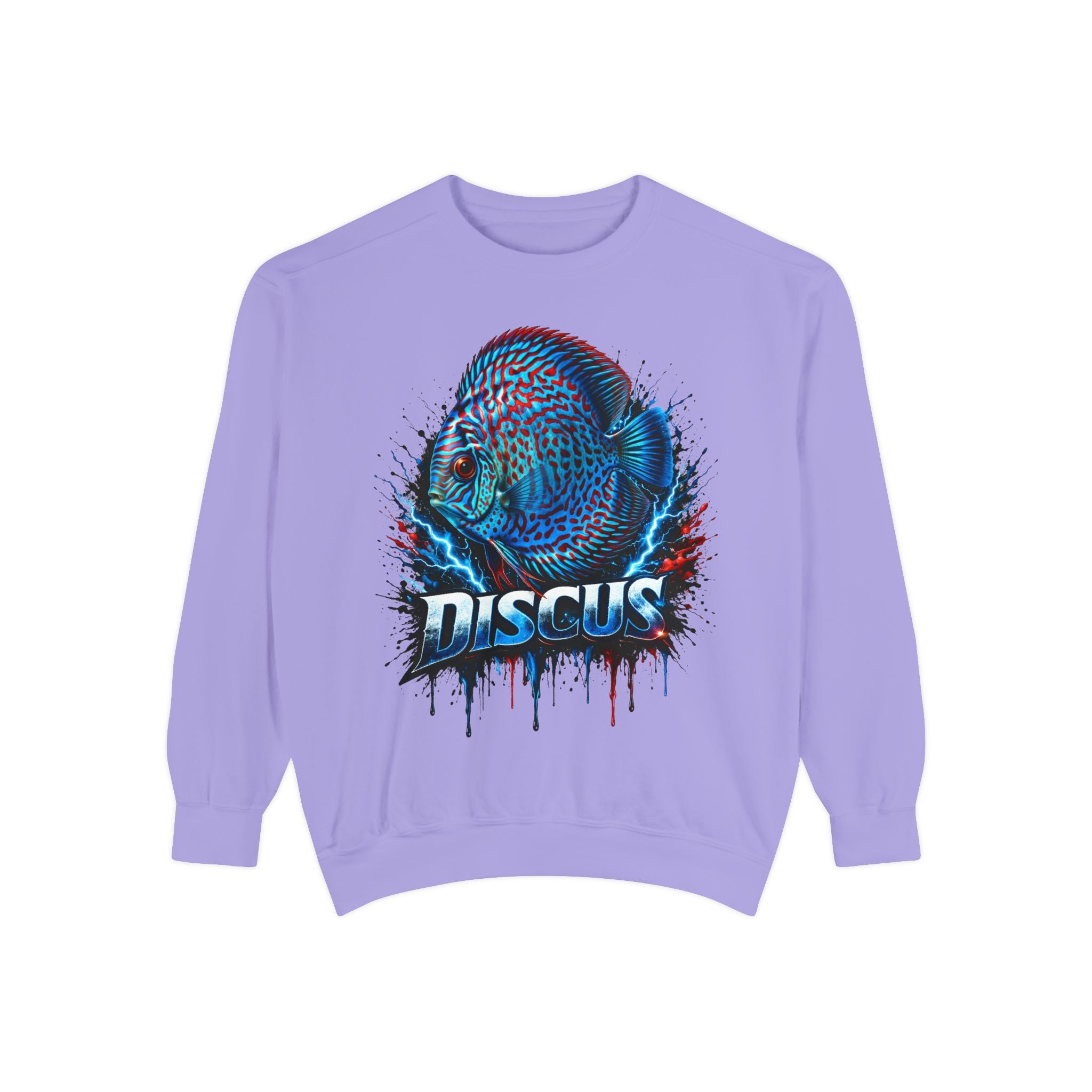 Discus Fish Graphic Sweatshirt — Vibrant Aquarium Lover Crewneck