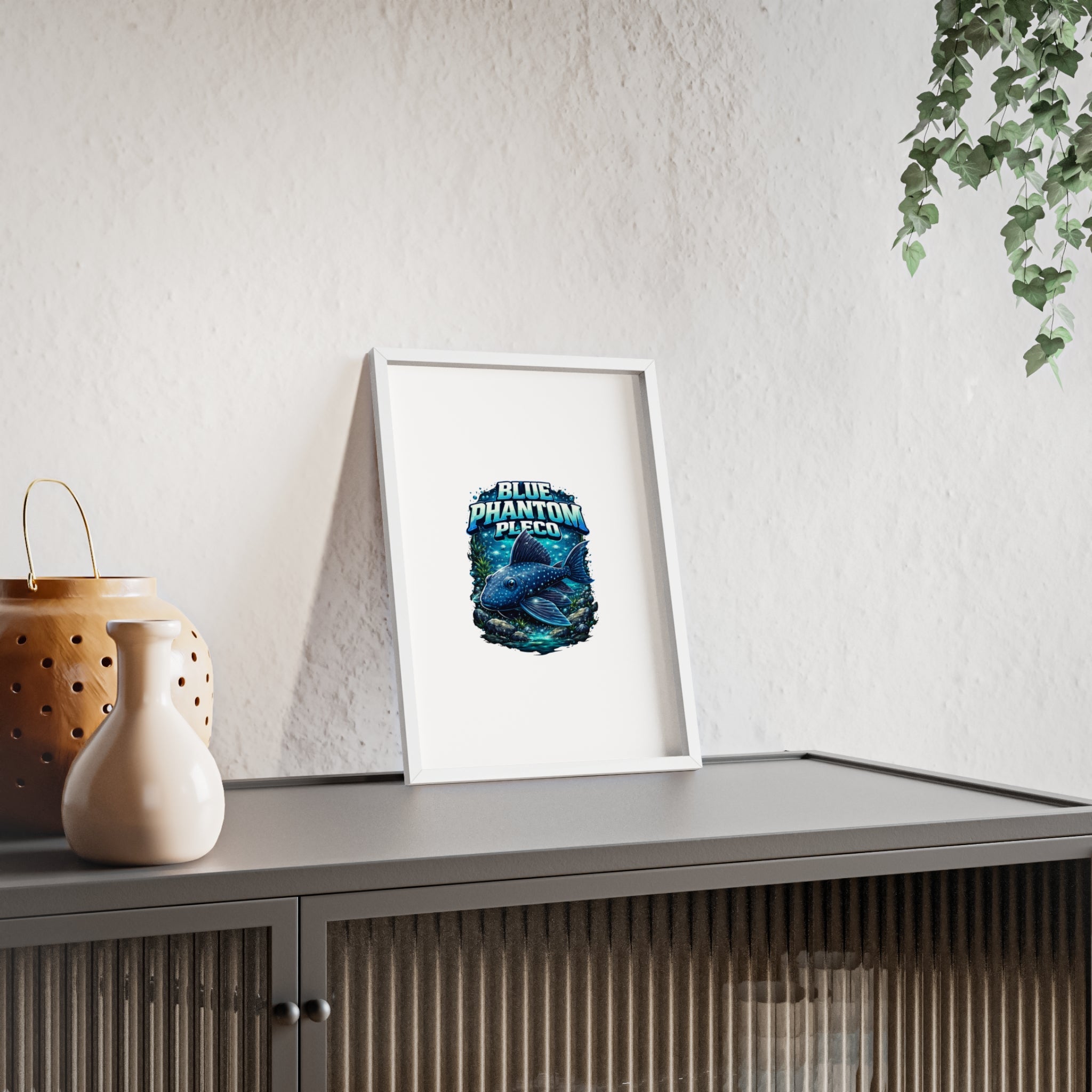Blue Phantom Pleco Poster — Framed Aquarium Fish Wall Art
