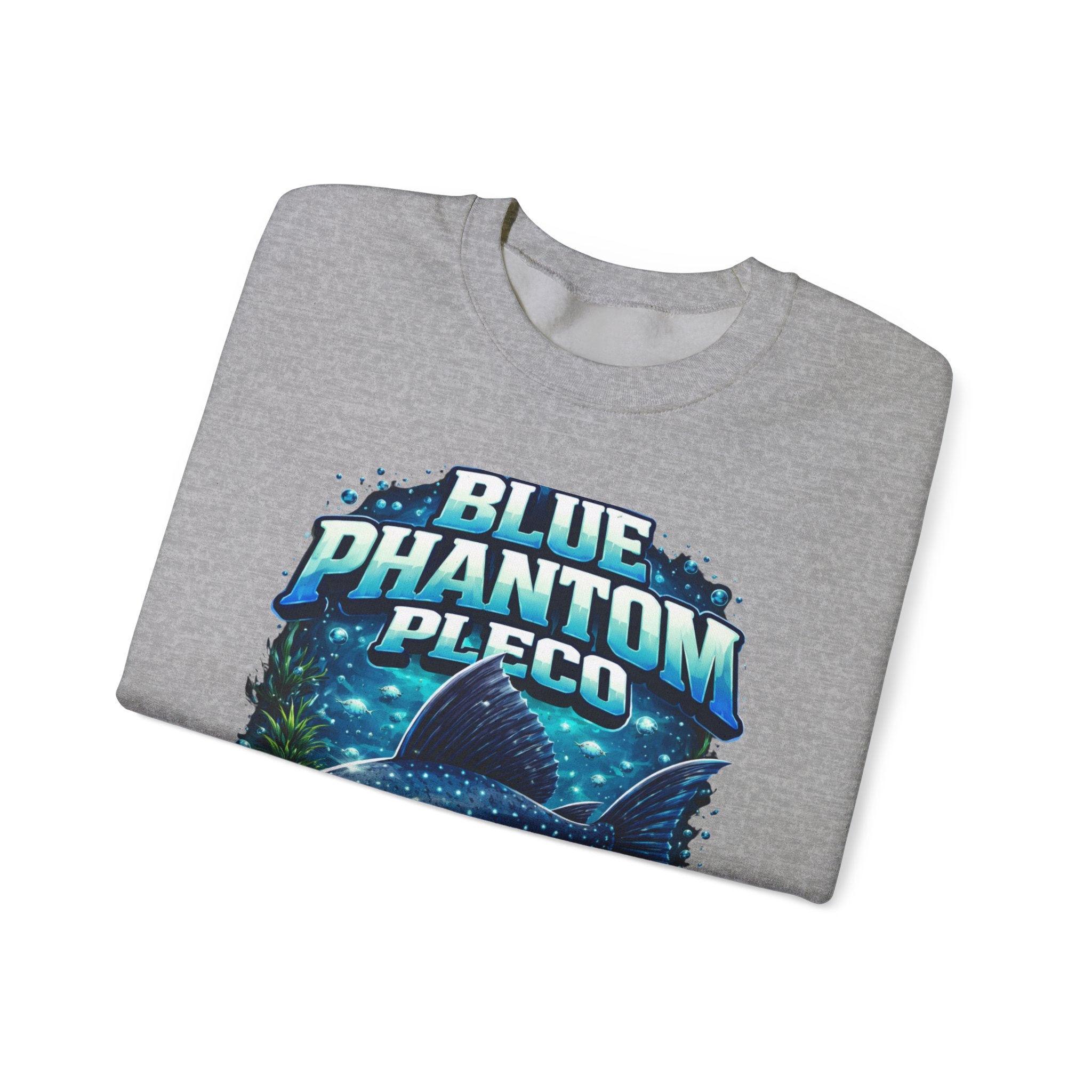 Blue Phantom Pleco Crewneck Sweatshirt – Aquatic Fish Graphic Pullover