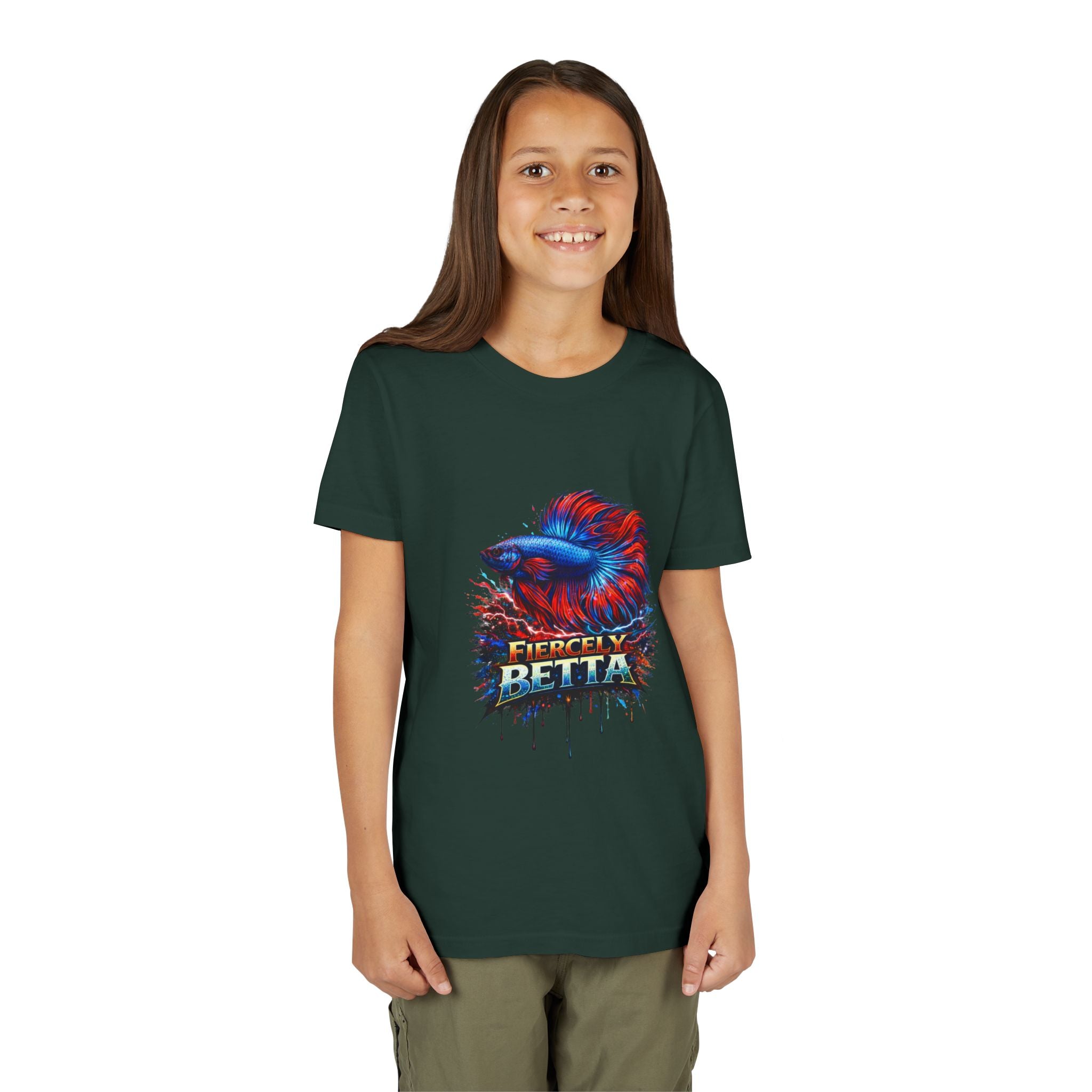 Fiercely Betta Youth Tee - Colorful Betta Fish Graphic Shirt