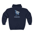 Angelfish Graphic Zip Hoodie — Aquarium Fish Lover Full‑Zip Sweatshirt