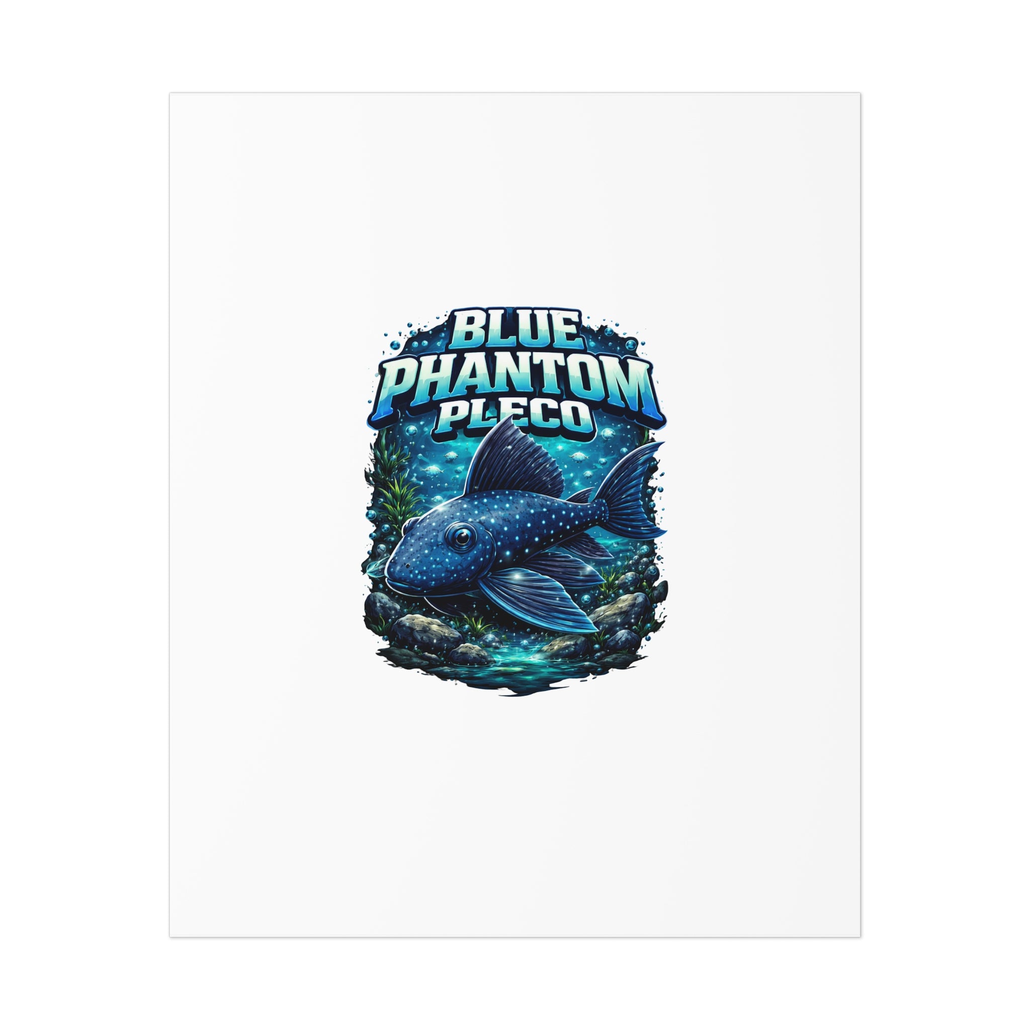 Blue Phantom Pleco L-128 – Premium Uncoated Matte Poster