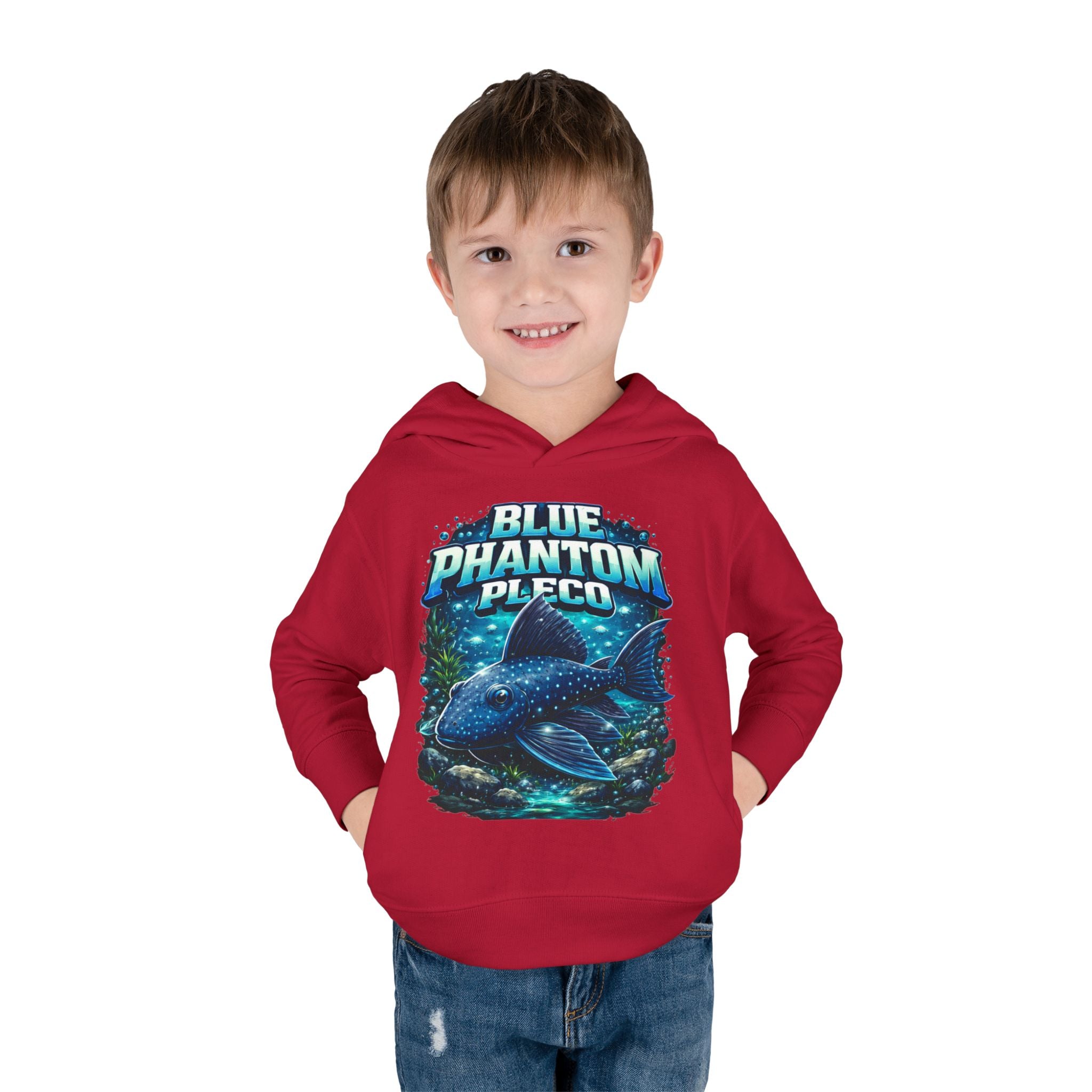 Toddler Hoodie — 'Blue Phantom Pleco' Cute Aquarium Fish Pullover