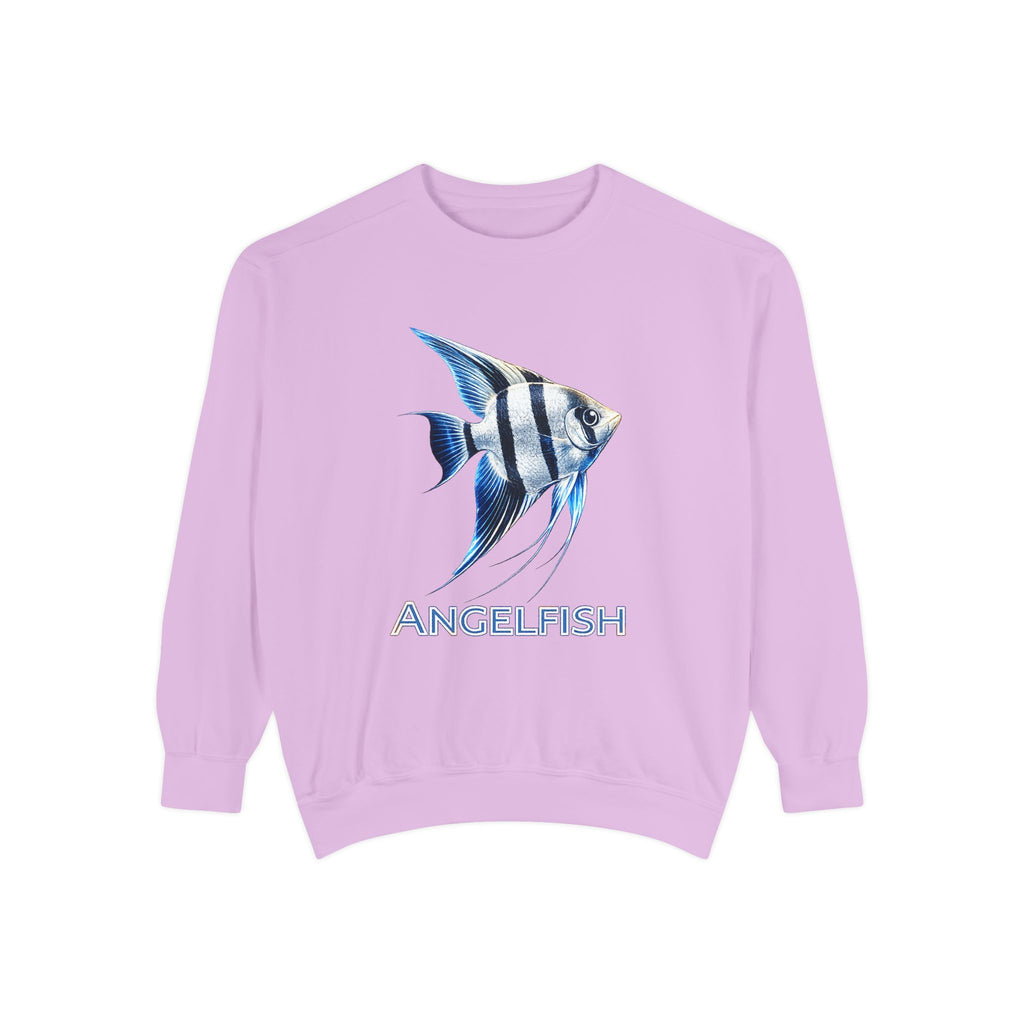 Angelfish Graphic Sweatshirt — Blue Tropical Fish Crewneck