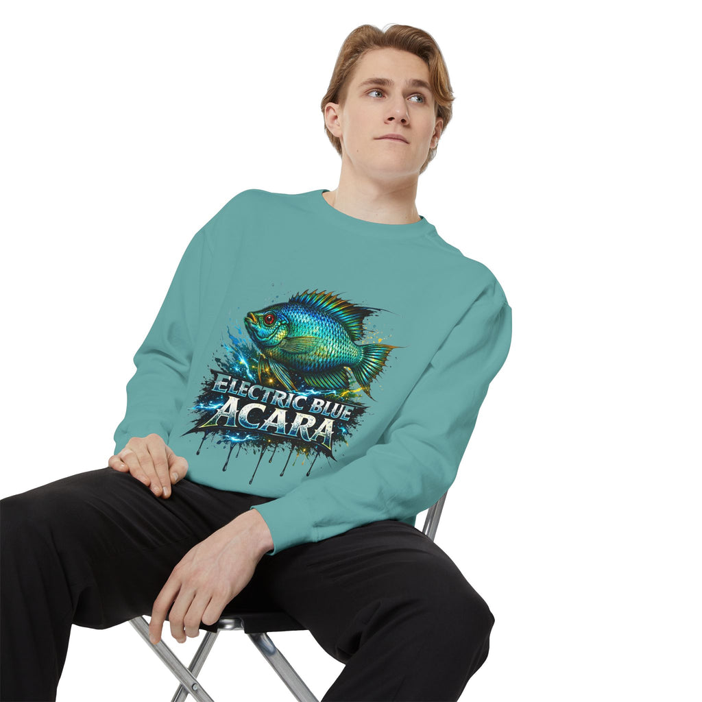 Electric Blue Acara – Garment-Dyed Premium Sweatshirt