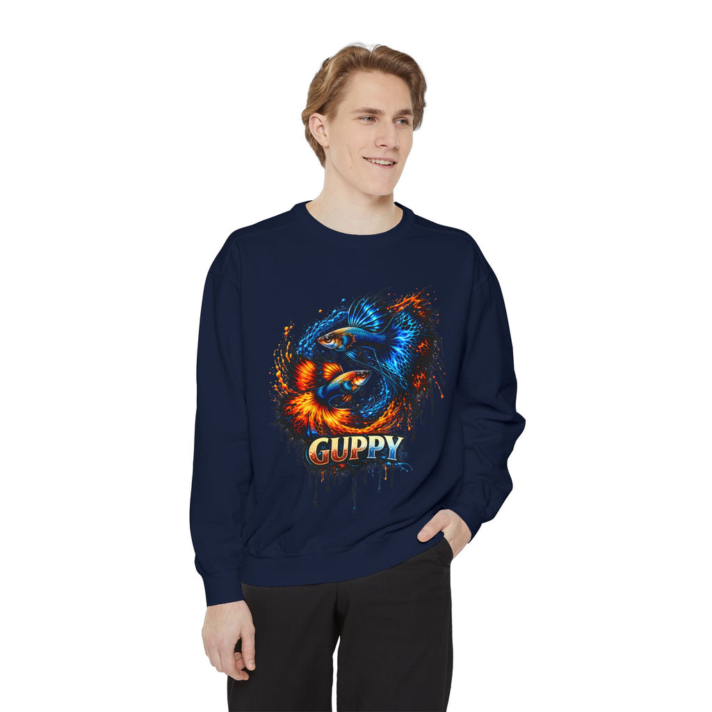 Fire & Ice Guppy – Premium "Neon Flare" Garment-Dyed Sweatshirt