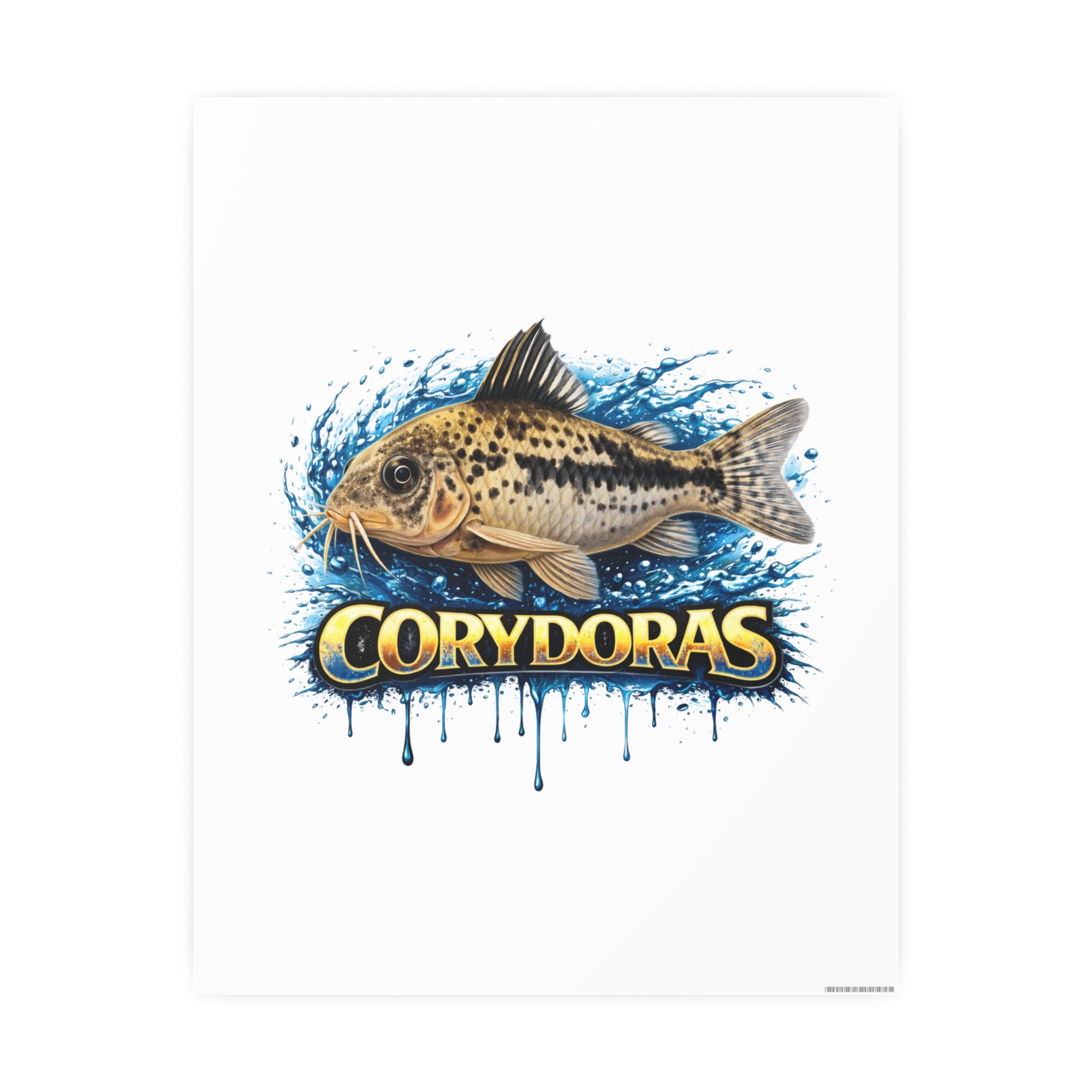 Peppered Corydoras Fish Art Poster — Vibrant Aquarium Print