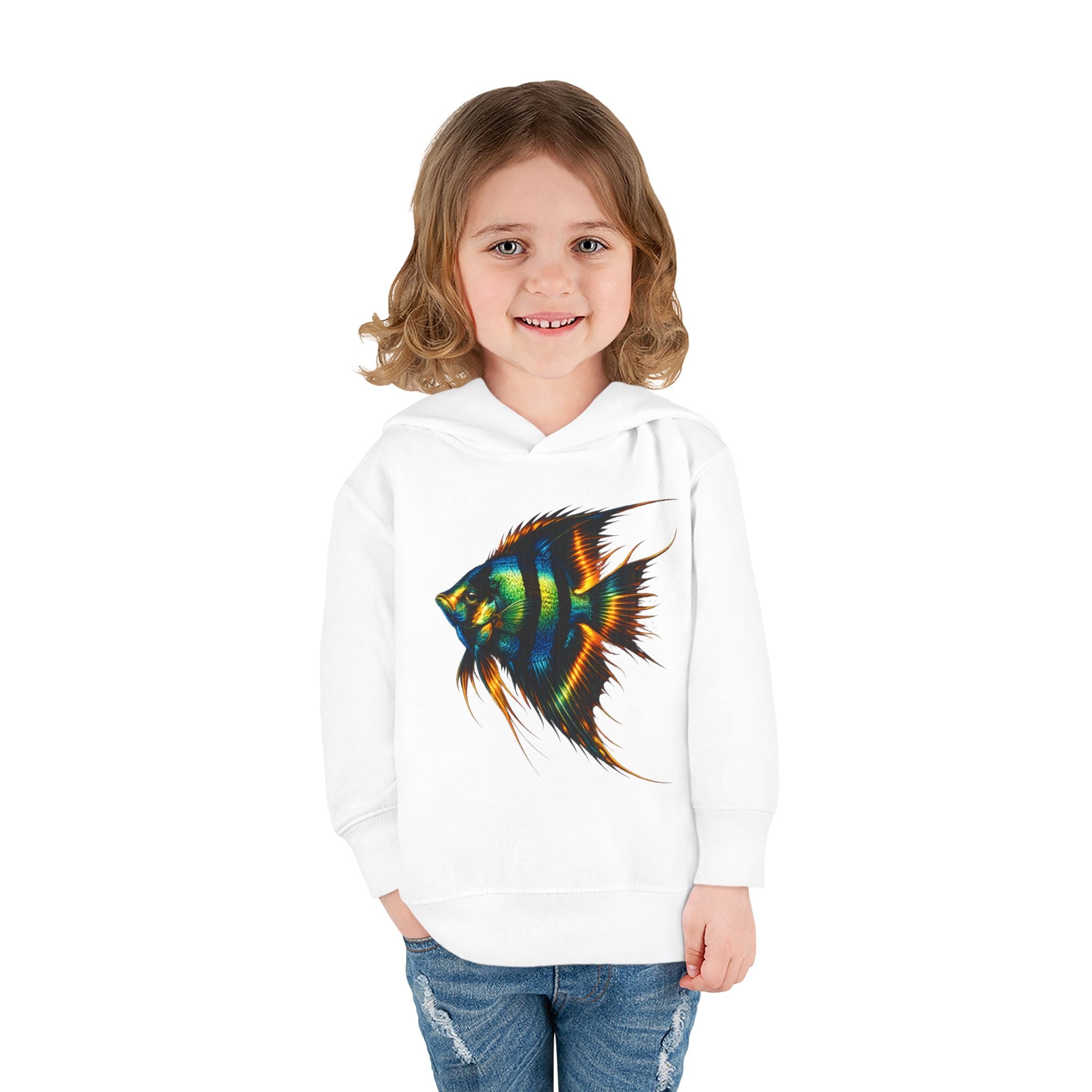 Toddler Hoodie with Colorful Angelfish Graphic