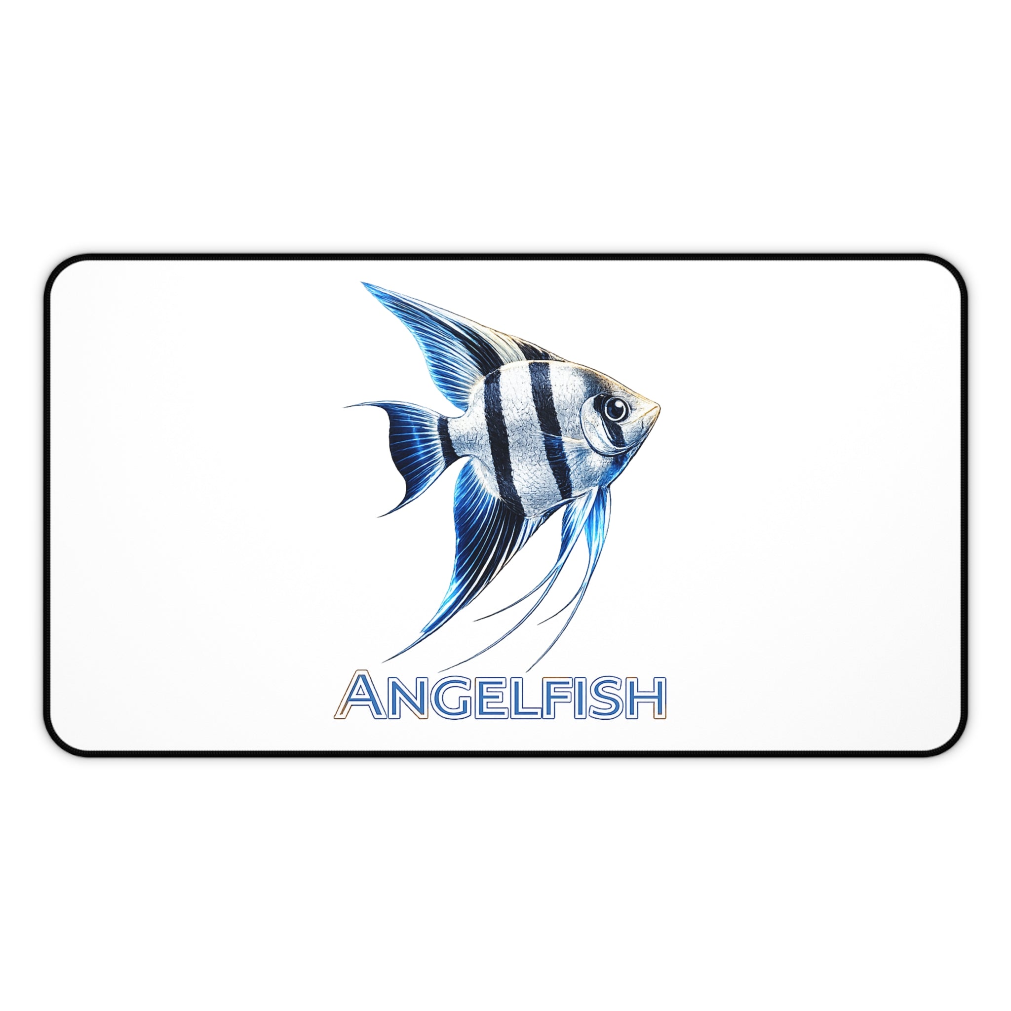 Angelfish Desk Mat — Blue Tropical Fish Mouse Pad for Aquarium Lovers