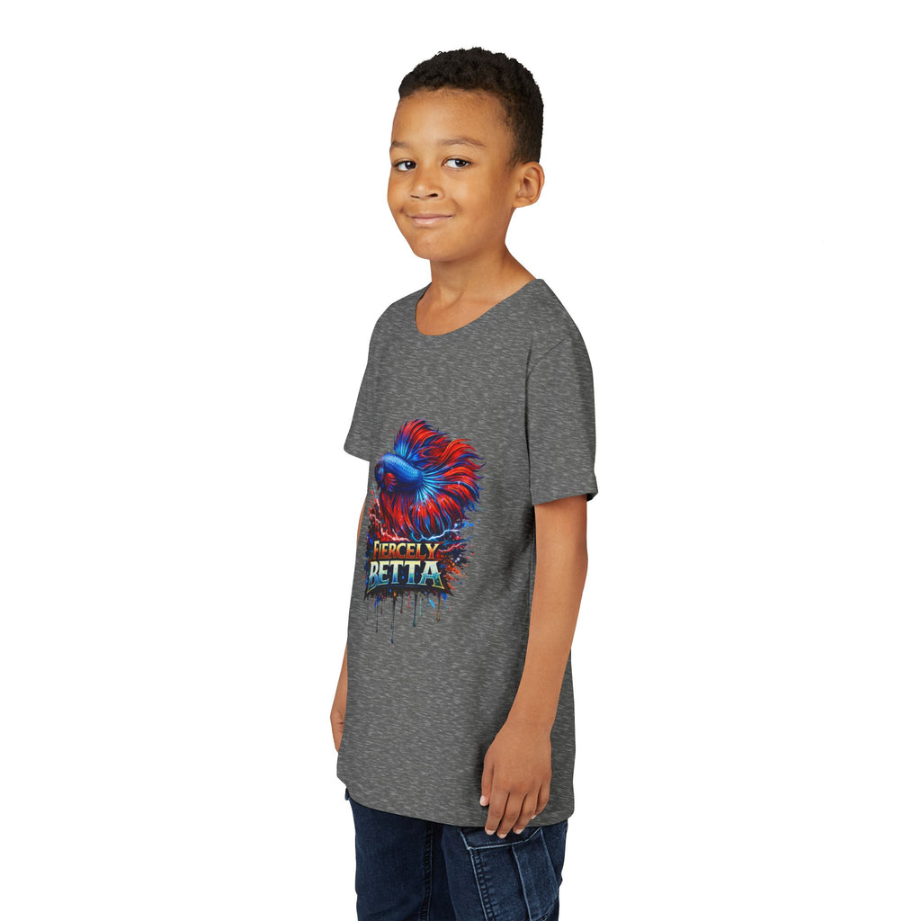 Fiercely Betta Youth Tee - Colorful Betta Fish Graphic Shirt