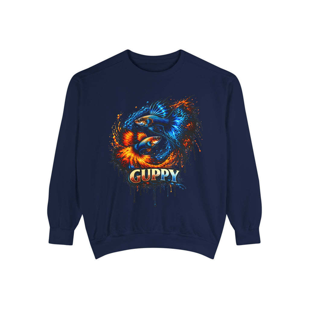 Fire & Ice Guppy – Premium "Neon Flare" Garment-Dyed Sweatshirt