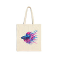 Canvas Tote Bag — Vibrant Betta Fish Art Tote