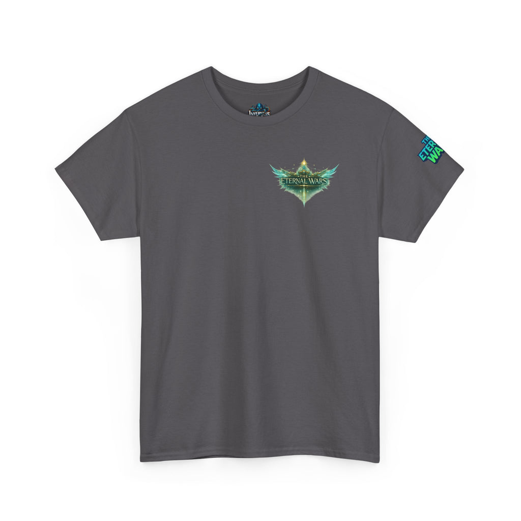 T-Shirt — Nature Warrior Graphic Tee with Man and Dog Illustration