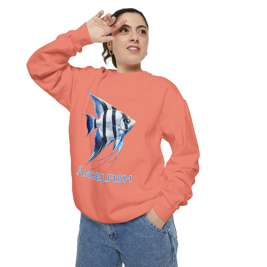 Angelfish Graphic Sweatshirt — Blue Tropical Fish Crewneck