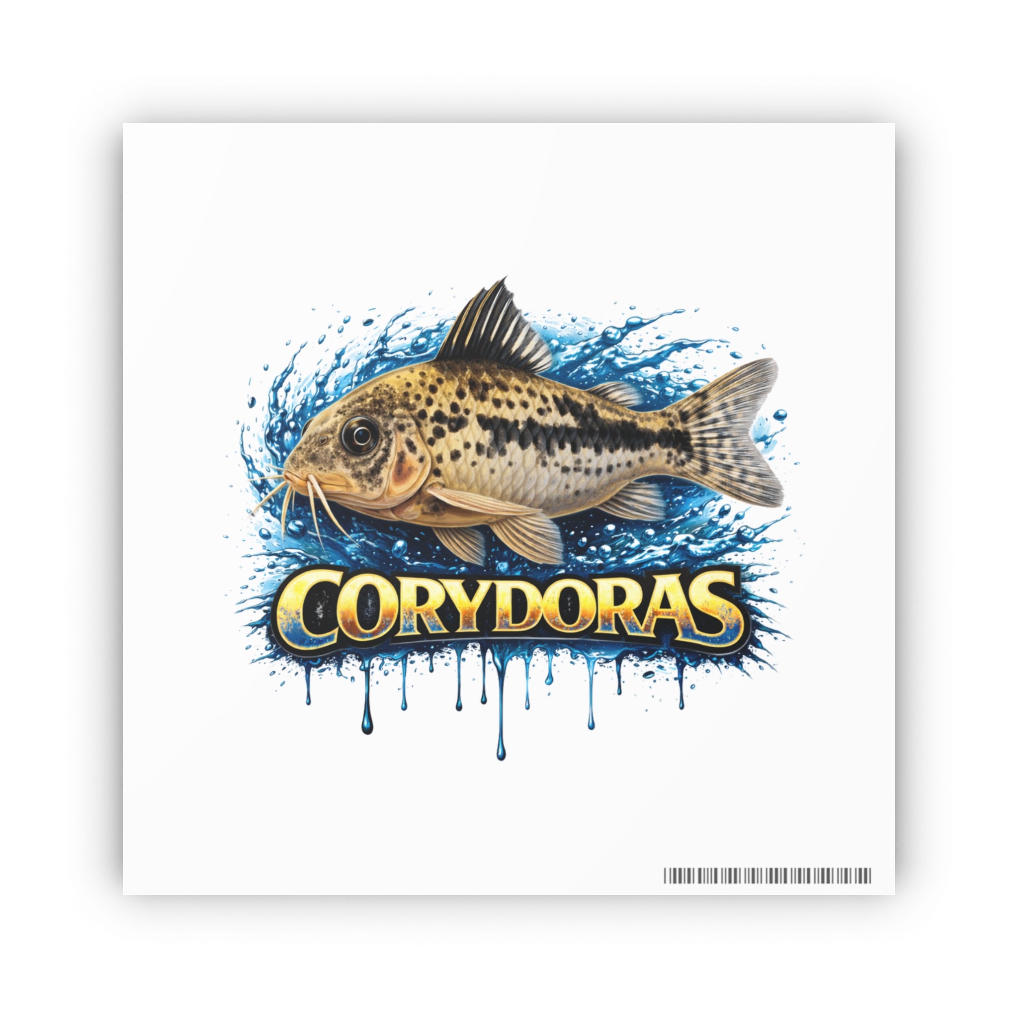 Peppered Corydoras Fish Art Poster — Vibrant Aquarium Print
