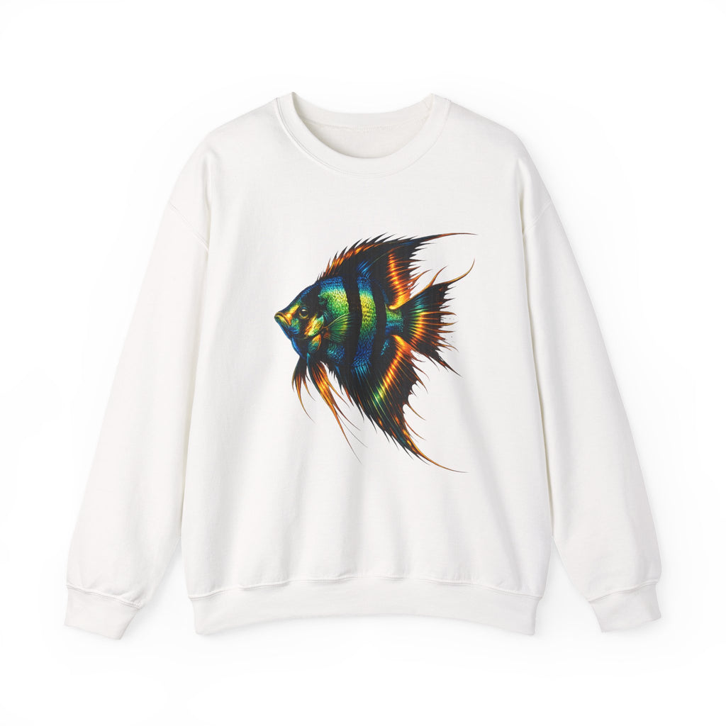Angelfish Graphic Sweatshirt — Colorful Tropical Fish Crewneck