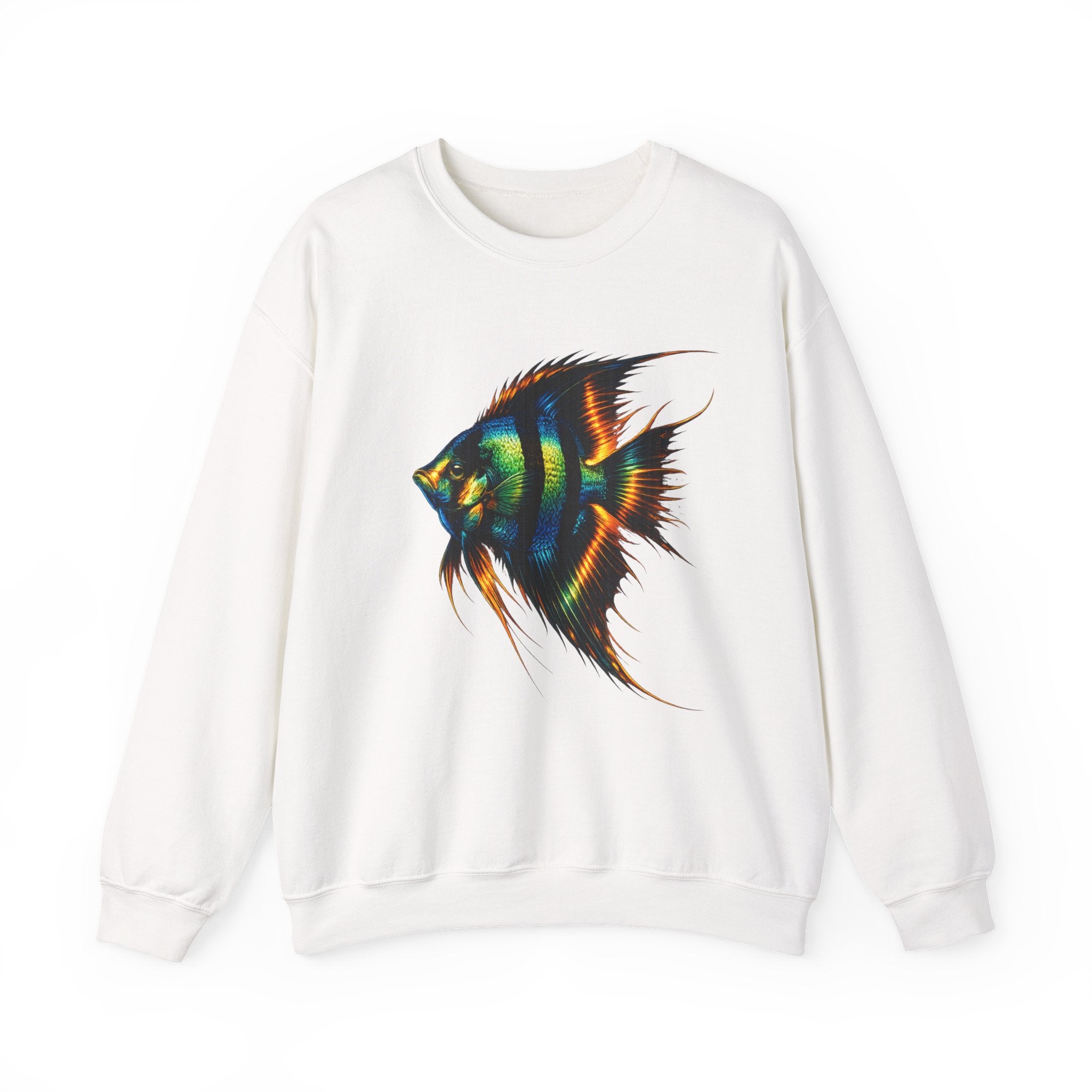 Angelfish Graphic Sweatshirt — Colorful Tropical Fish Crewneck