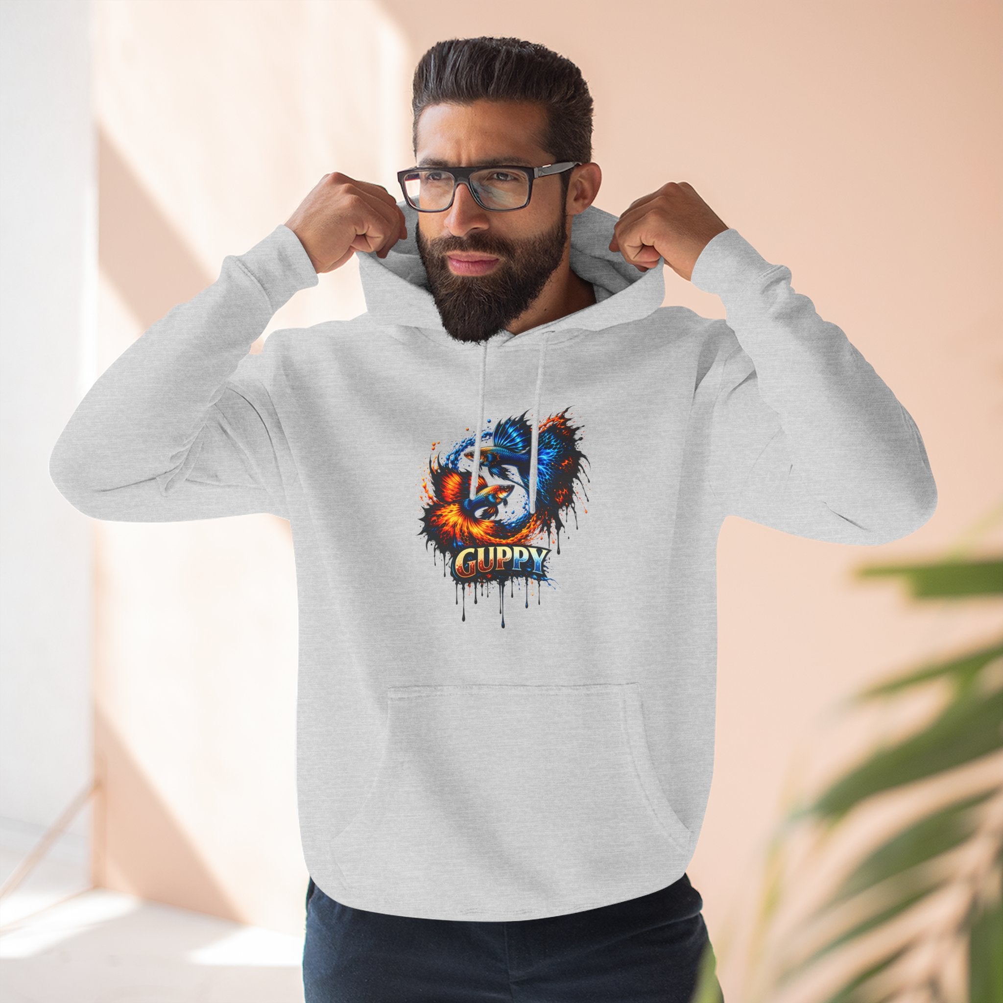 Fire & Ice Guppy – Premium Three-Panel Fleece Hoodie