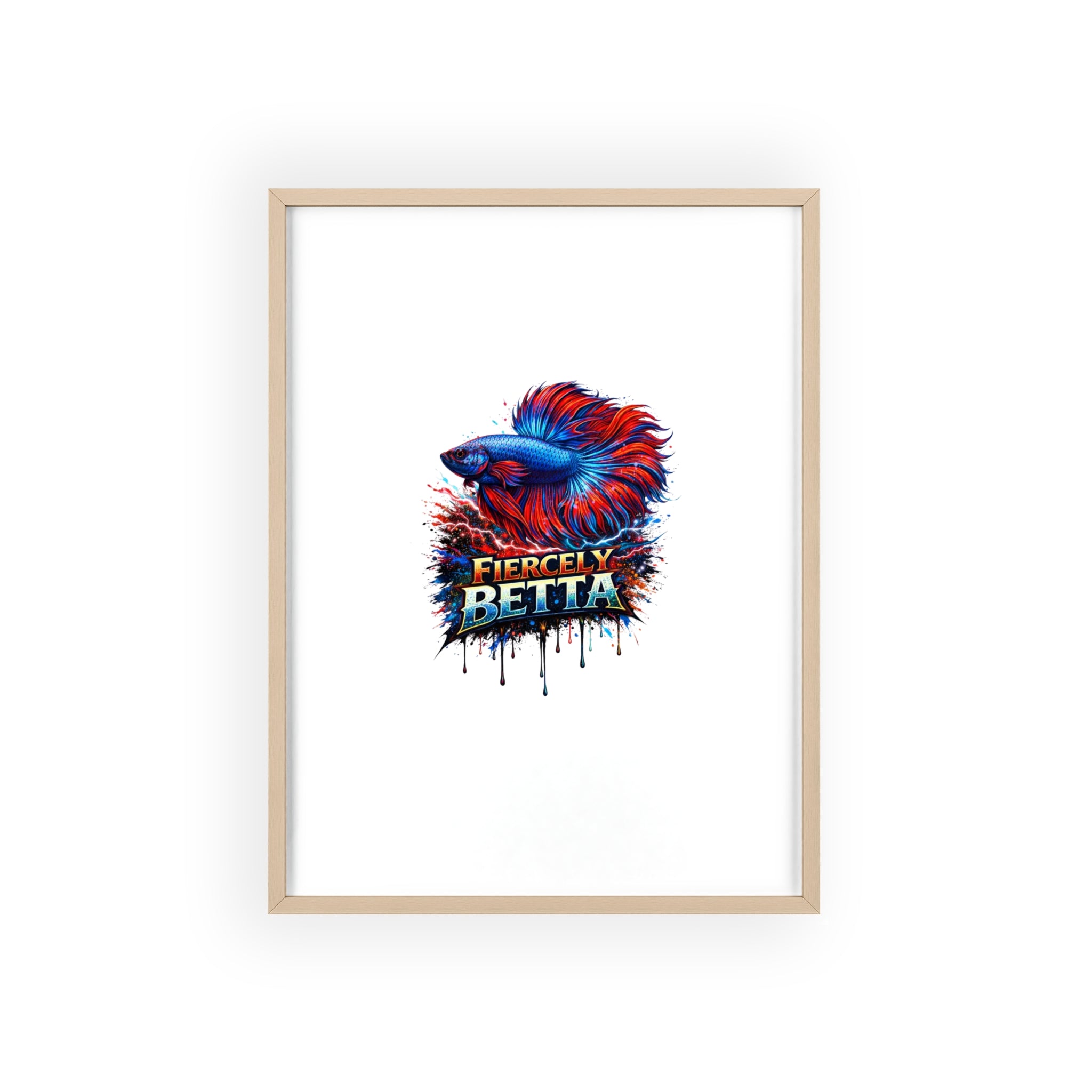 Fiercely Betta Framed Poster — Colorful Betta Fish Wall Art