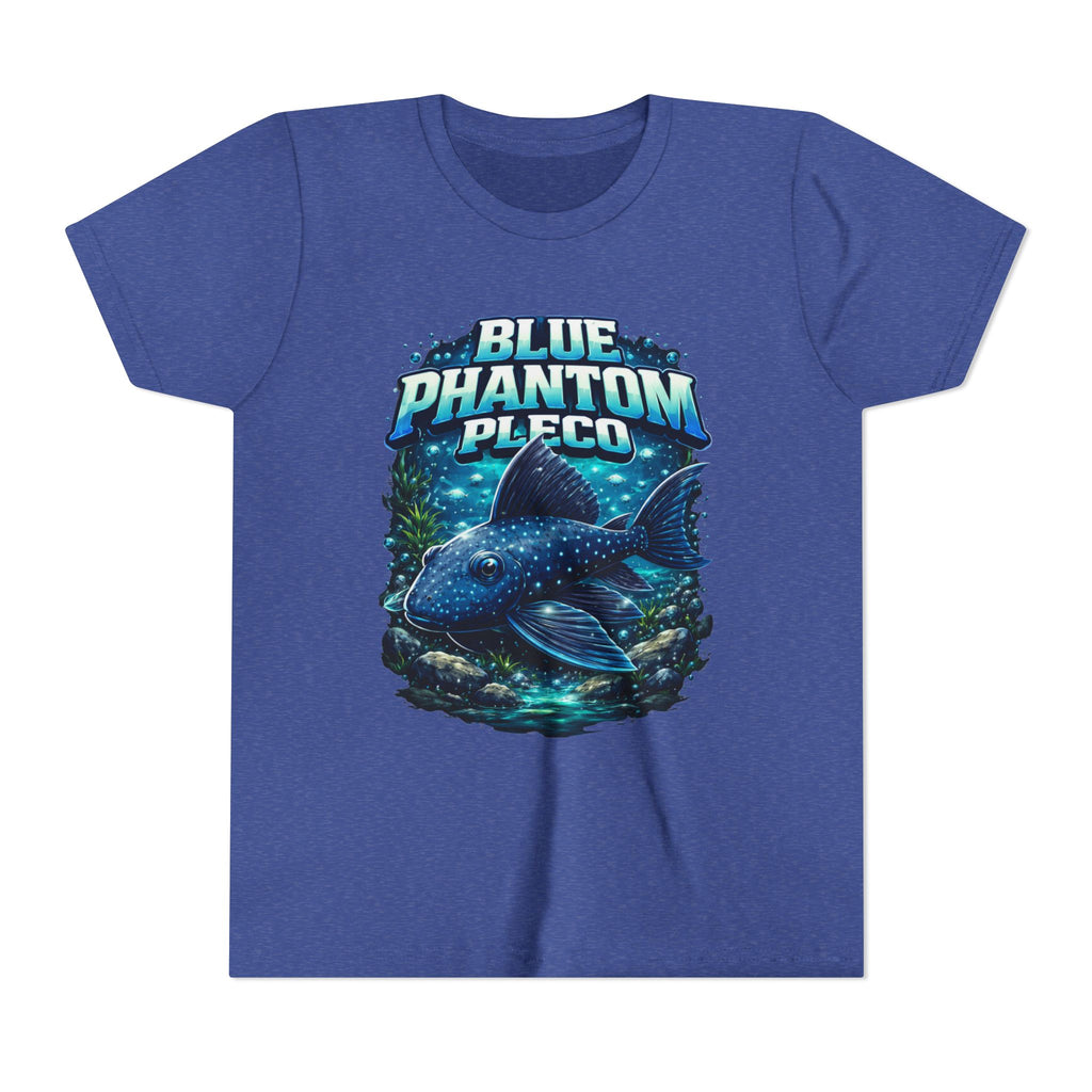 Blue Phantom Pleco Youth Tee – Kids Fish Aquarium T-Shirt