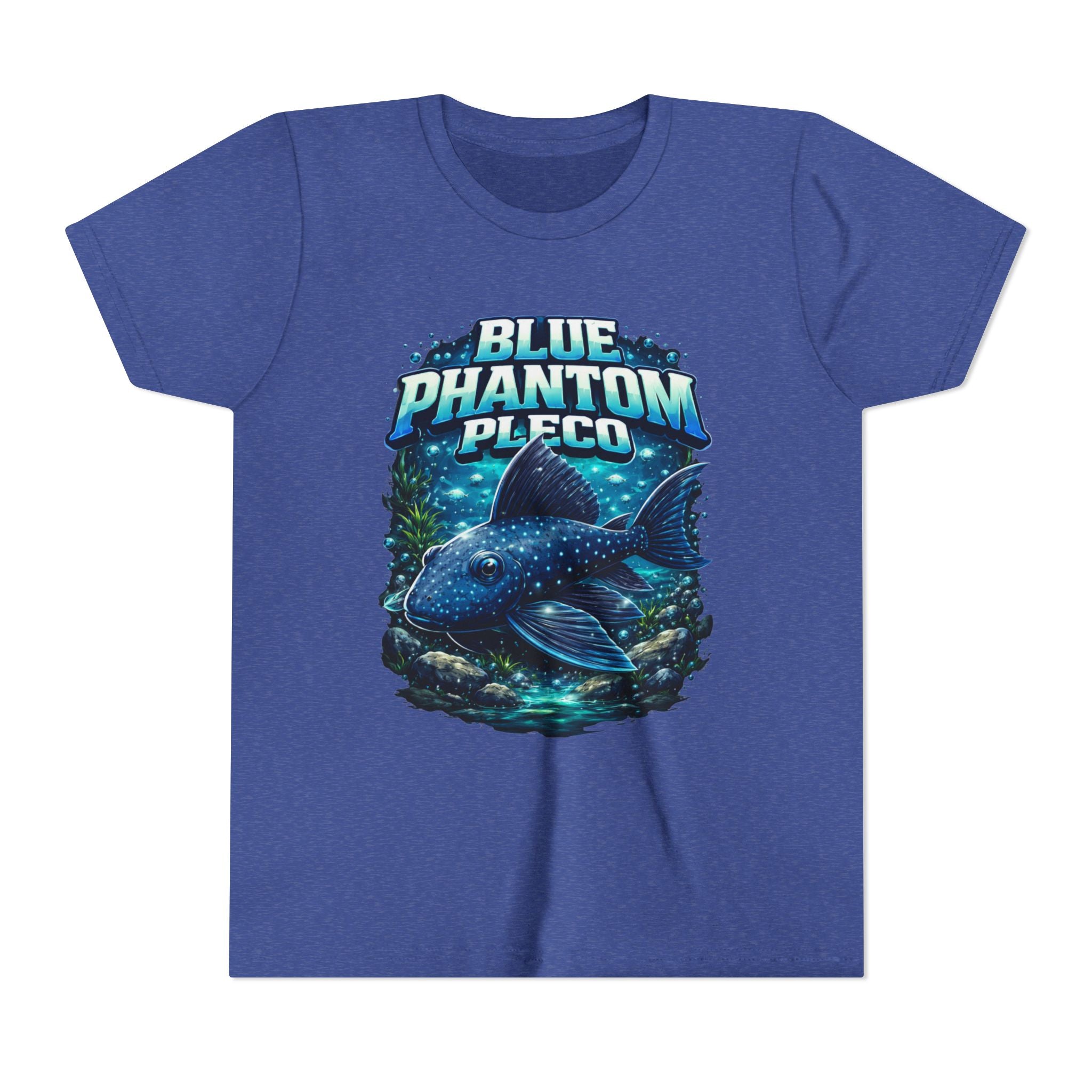 Blue Phantom Pleco Youth Tee – Kids Fish Aquarium T-Shirt