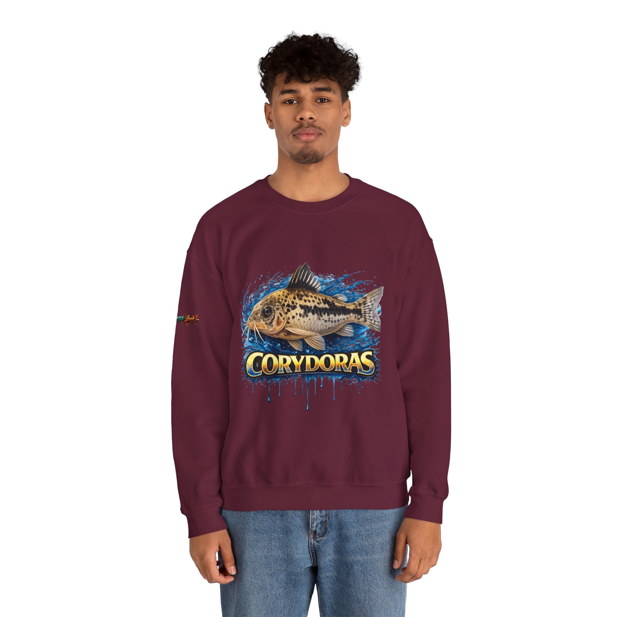 Peppered Corydoras Fish Crewneck Sweatshirt – Aquatic Aquarium Lover Tee