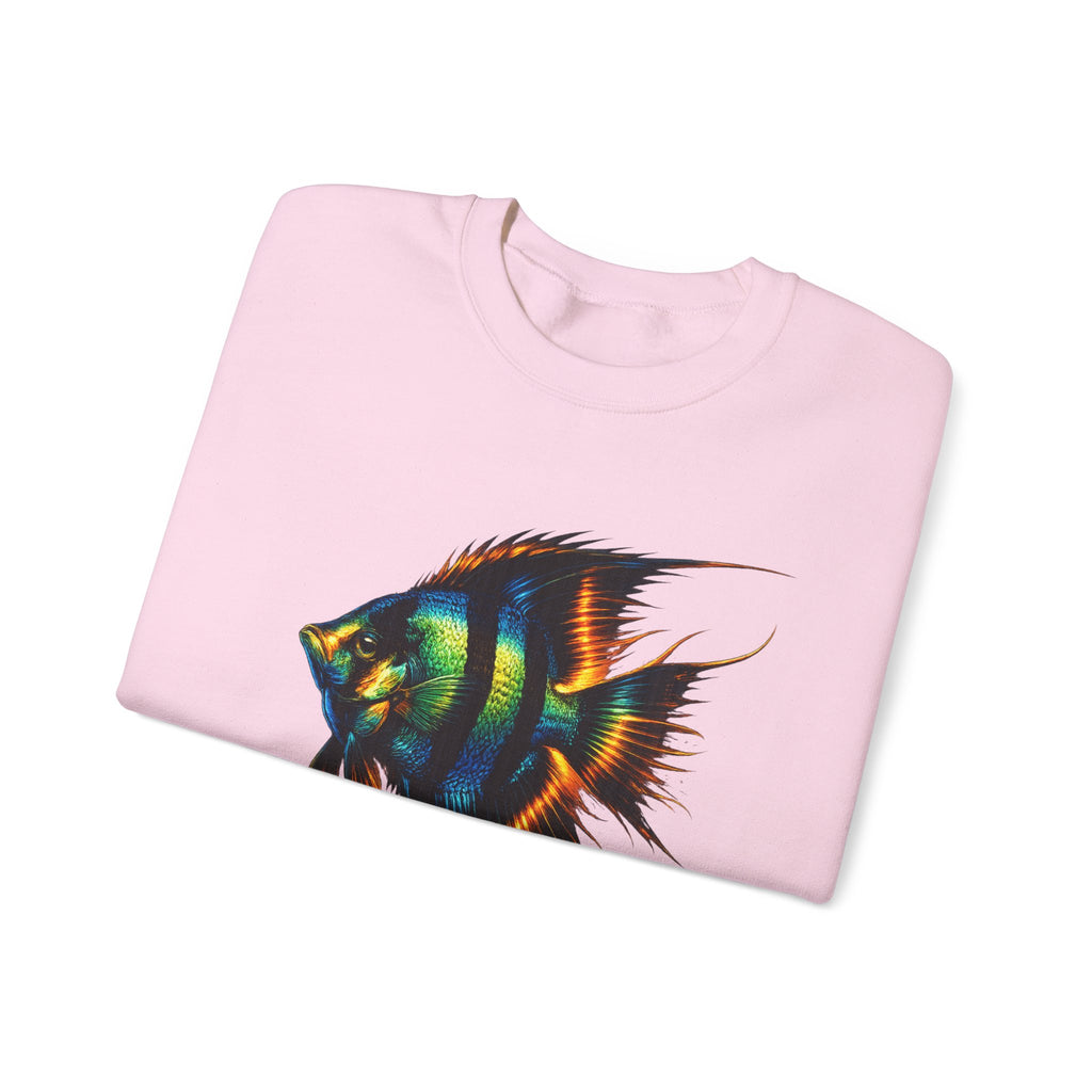 Angelfish Graphic Sweatshirt — Colorful Tropical Fish Crewneck