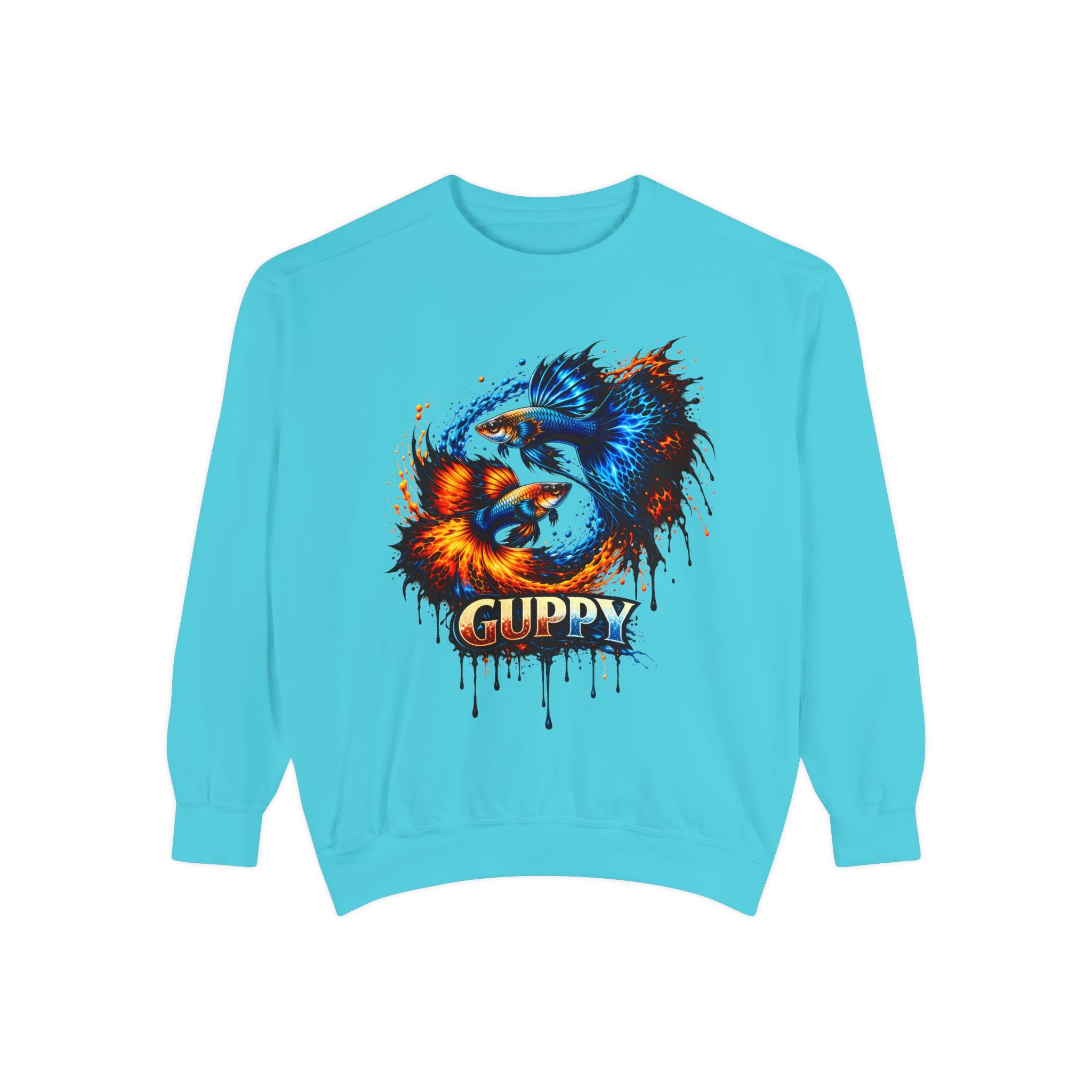 Fire & Ice Guppy – Premium "Neon Flare" Garment-Dyed Sweatshirt