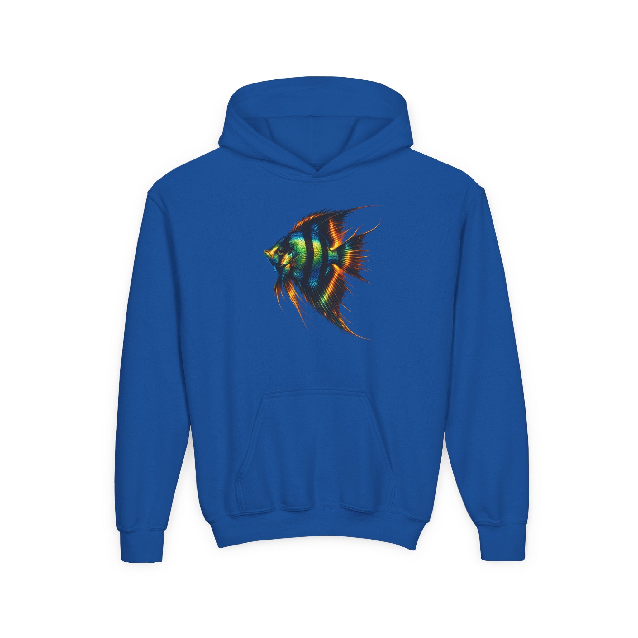 Youth Angelfish Hoodie - Colorful Aquarium Fish Graphic Sweatshirt
