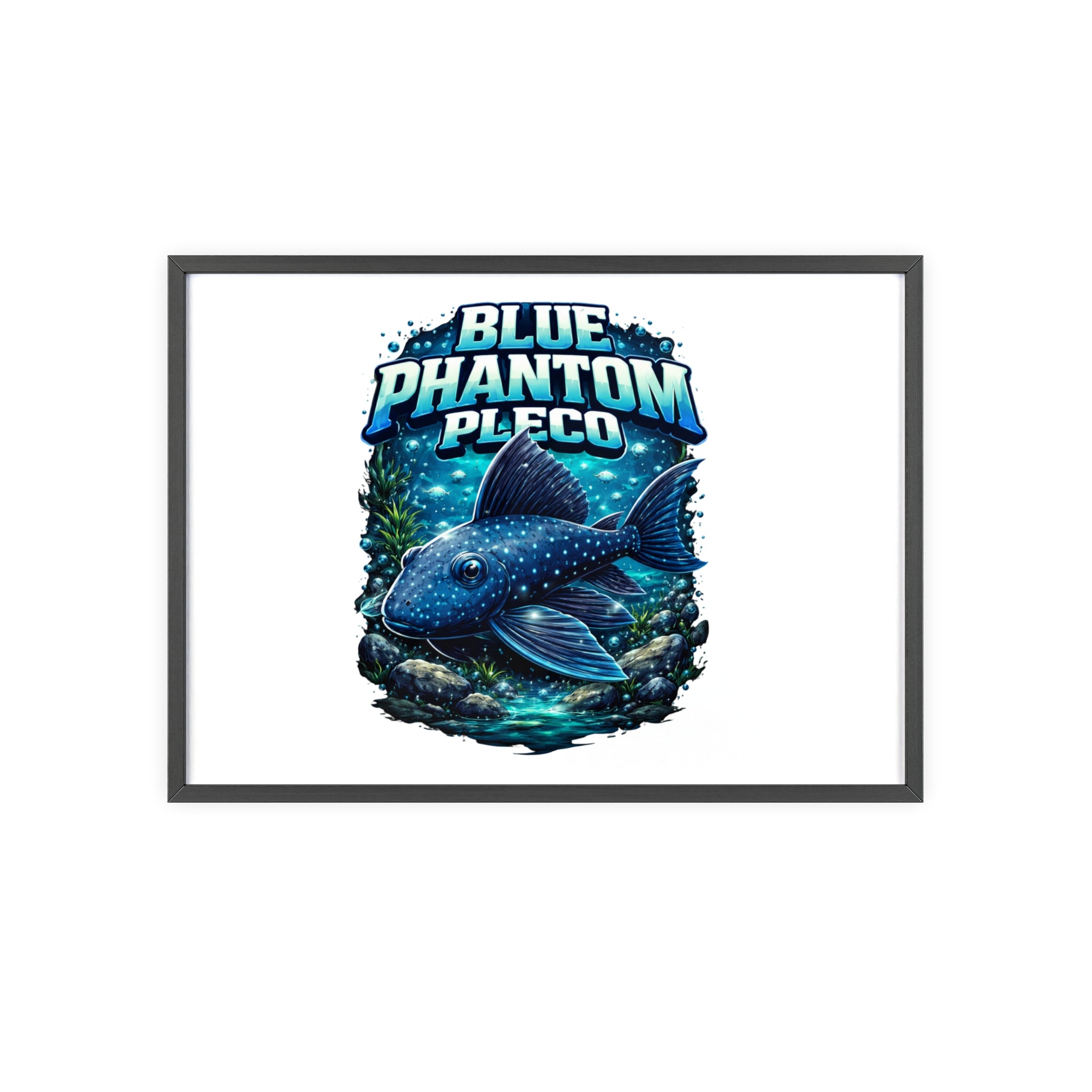 Blue Phantom Pleco Poster — Framed Aquarium Fish Wall Art
