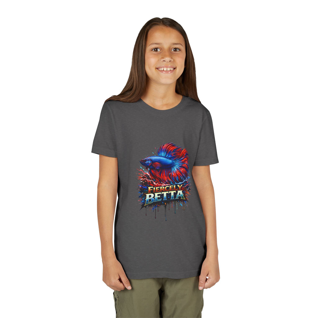 Fiercely Betta Youth Tee - Colorful Betta Fish Graphic Shirt