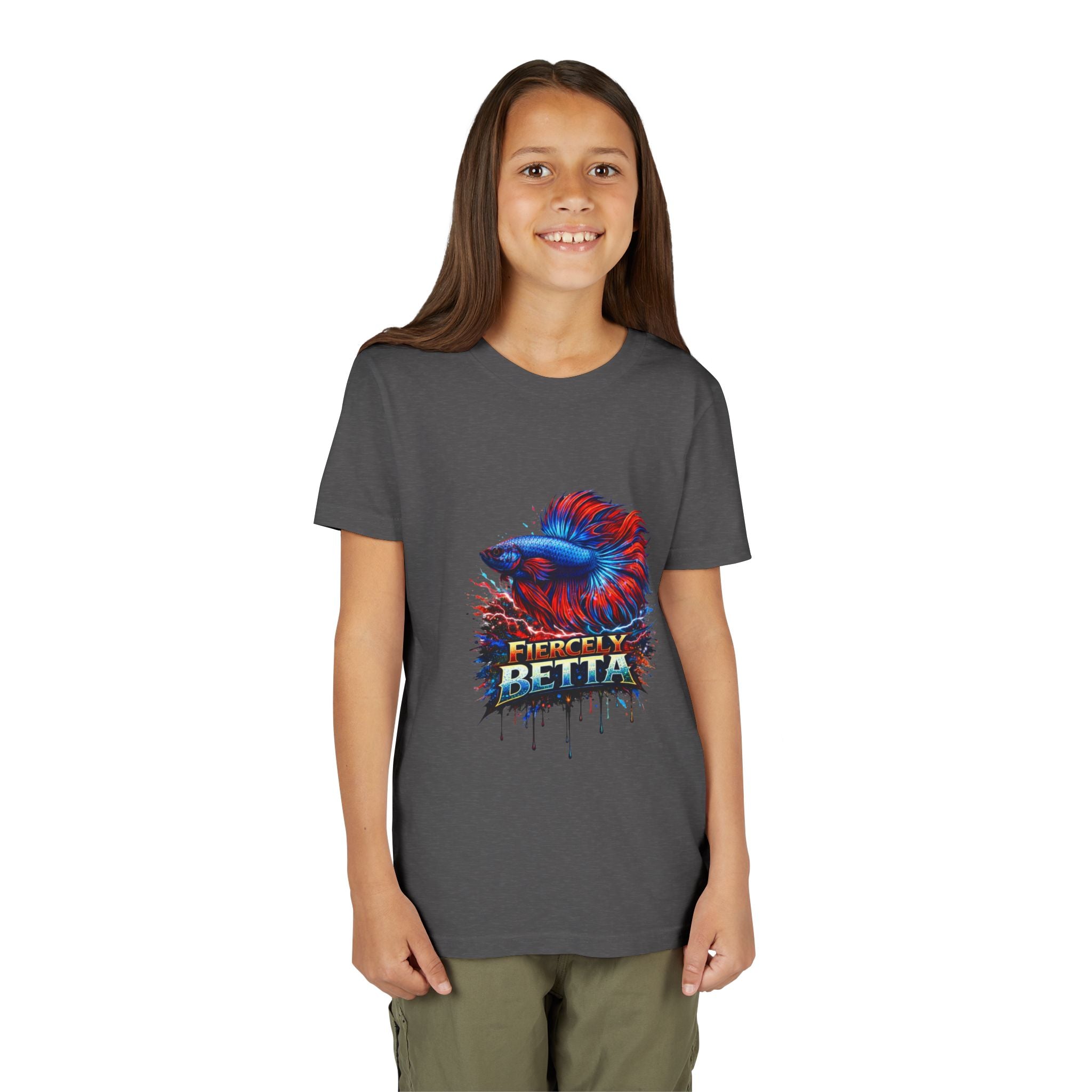 Fiercely Betta Youth Tee - Colorful Betta Fish Graphic Shirt