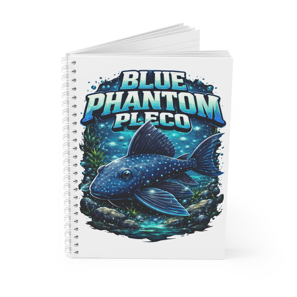 Blue Phantom Pleco Spiral Notebook — Aquarium Fish Journal for Fish keepers