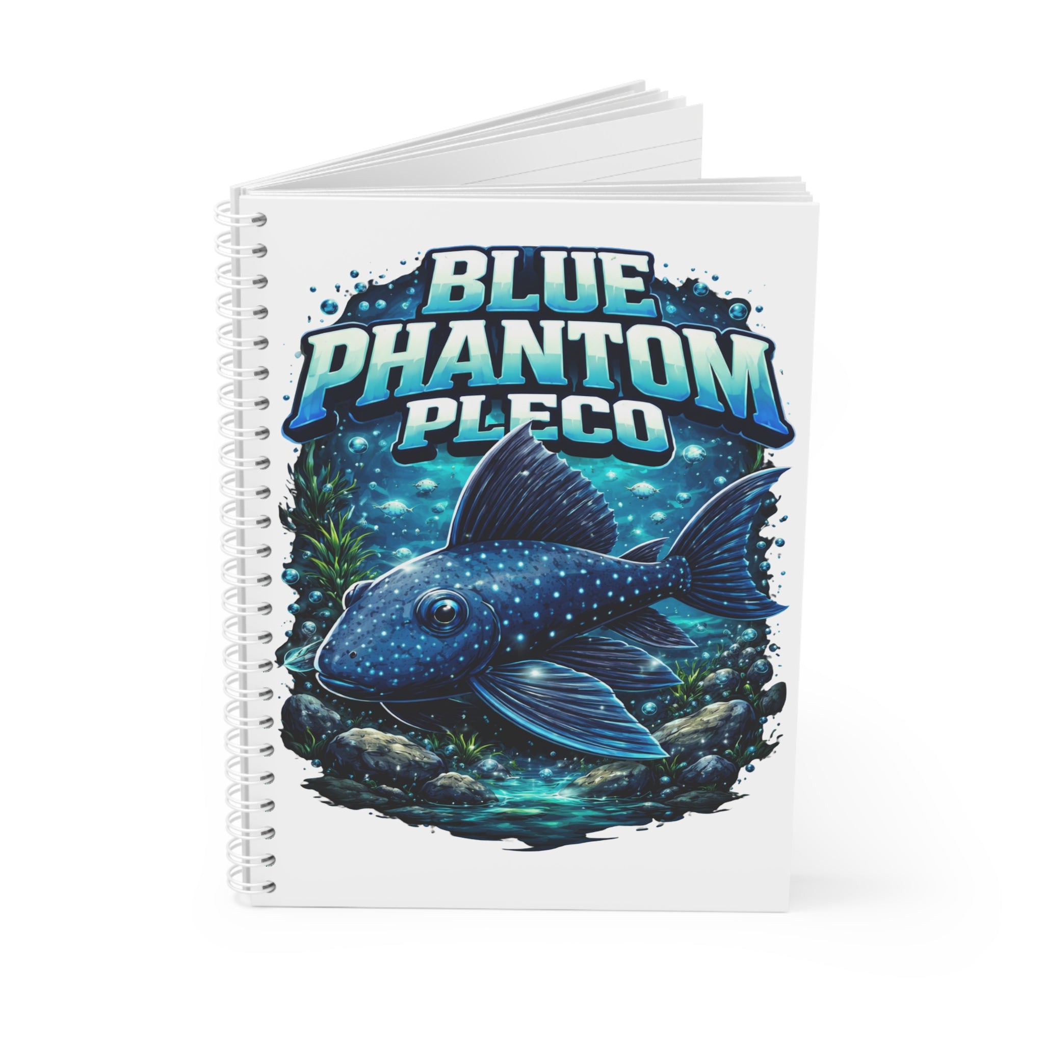 Blue Phantom Pleco Spiral Notebook — Aquarium Fish Journal for Fish keepers