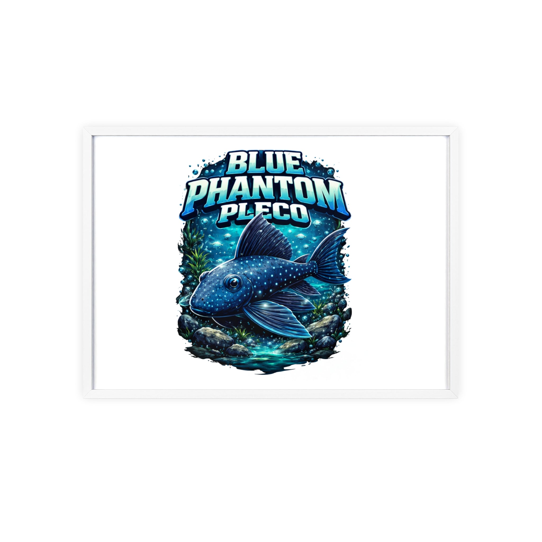 Blue Phantom Pleco Poster — Framed Aquarium Fish Wall Art