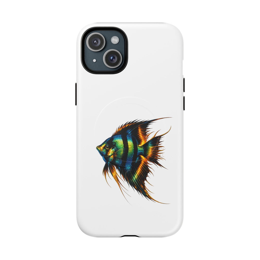 Angelfish Art Tough Magnetic Phone Case — Colorful Aquarium Fish iPhone Cover