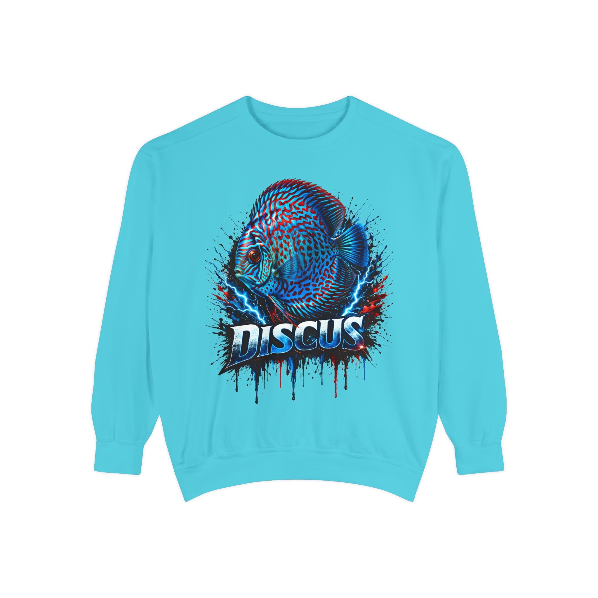 Discus Fish Graphic Sweatshirt — Vibrant Aquarium Lover Crewneck