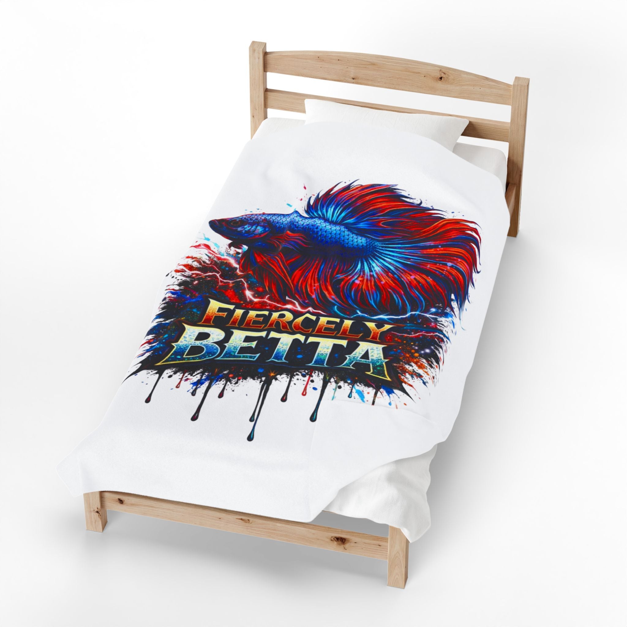 Fiercely Betta Plush Blanket — Vibrant Betta Fish Throw for Fish Lovers