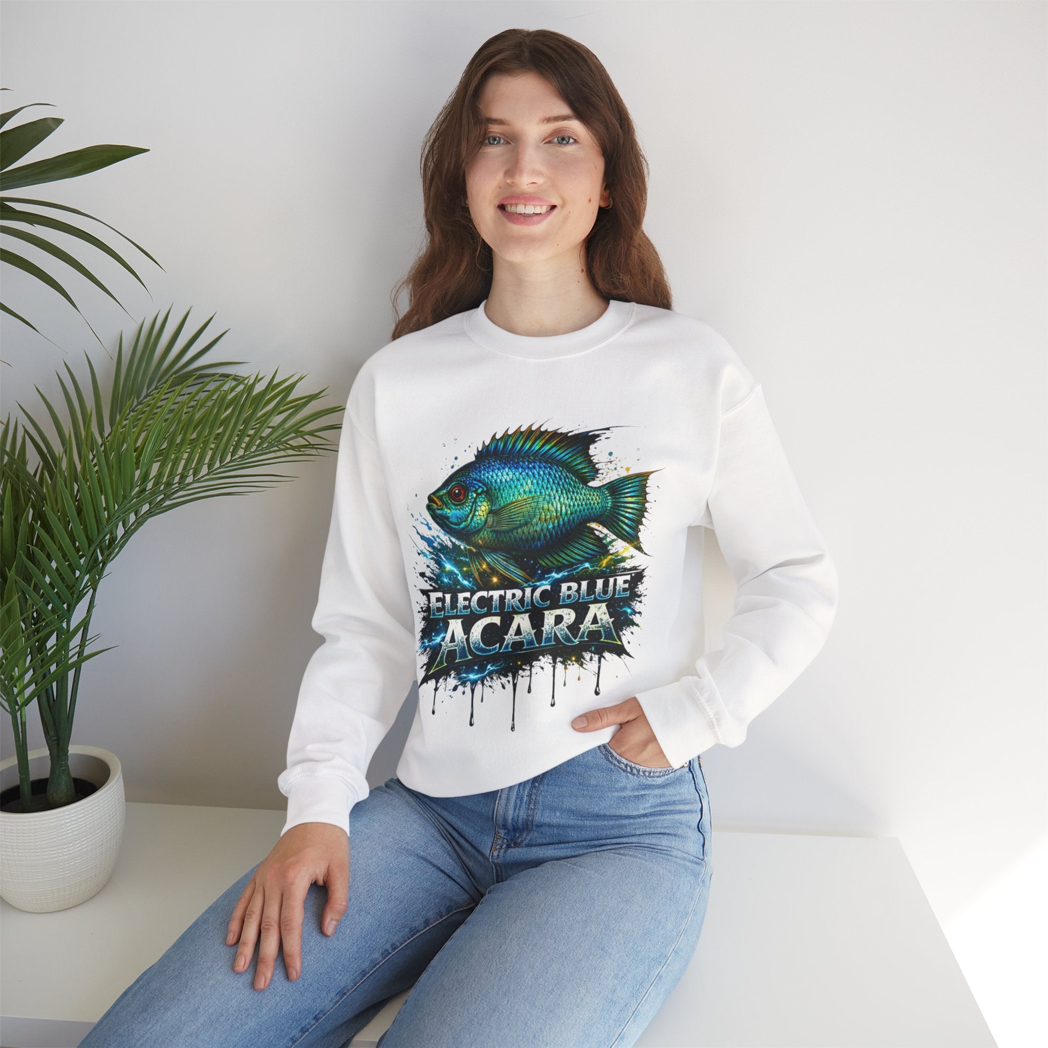 Electric Blue Acara – Heavy Blend™ Crewneck Sweatshirt