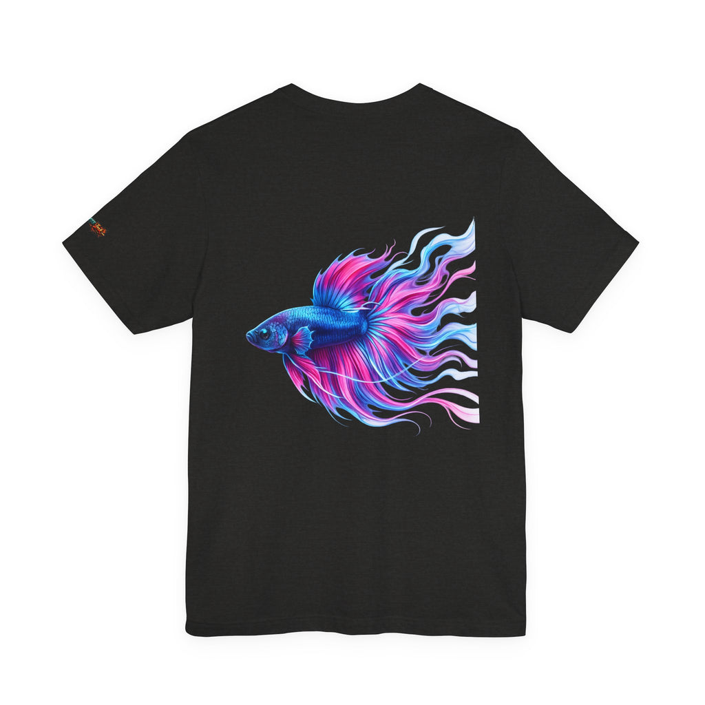Betta Fish Graphic Tee — Vibrant Blue & Pink Aquatic Art T‑Shirt