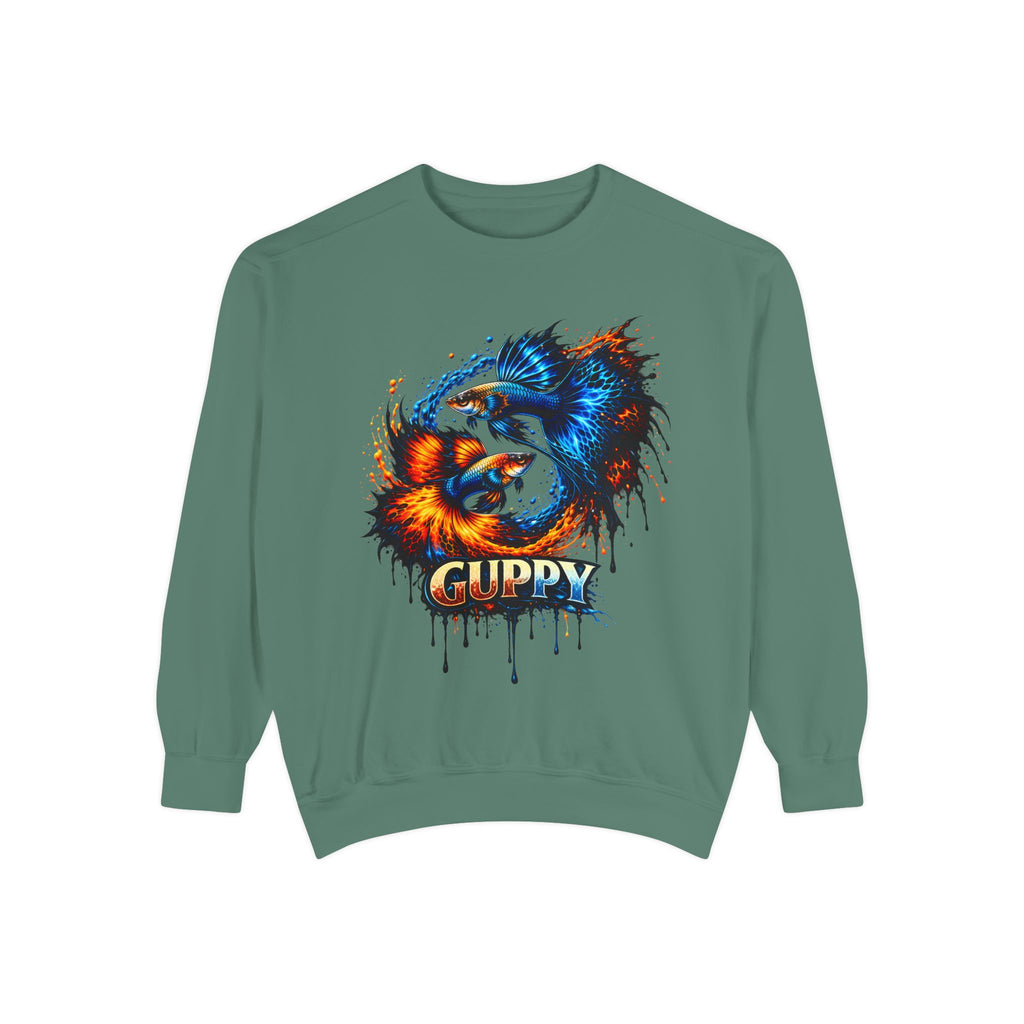 Fire & Ice Guppy – Premium "Neon Flare" Garment-Dyed Sweatshirt