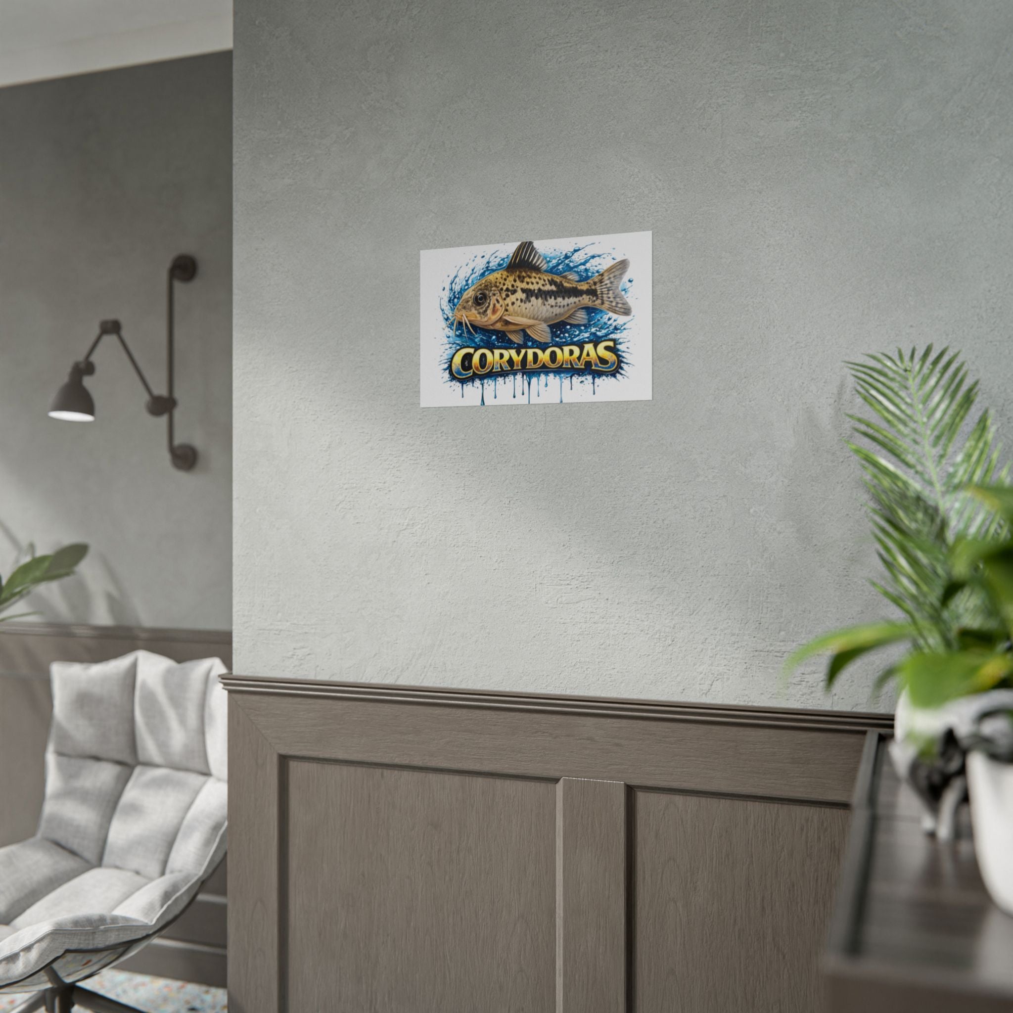 Corydoras Aquarium Fish Poster — Rolled Decorative Wall Art for Fishkeepers