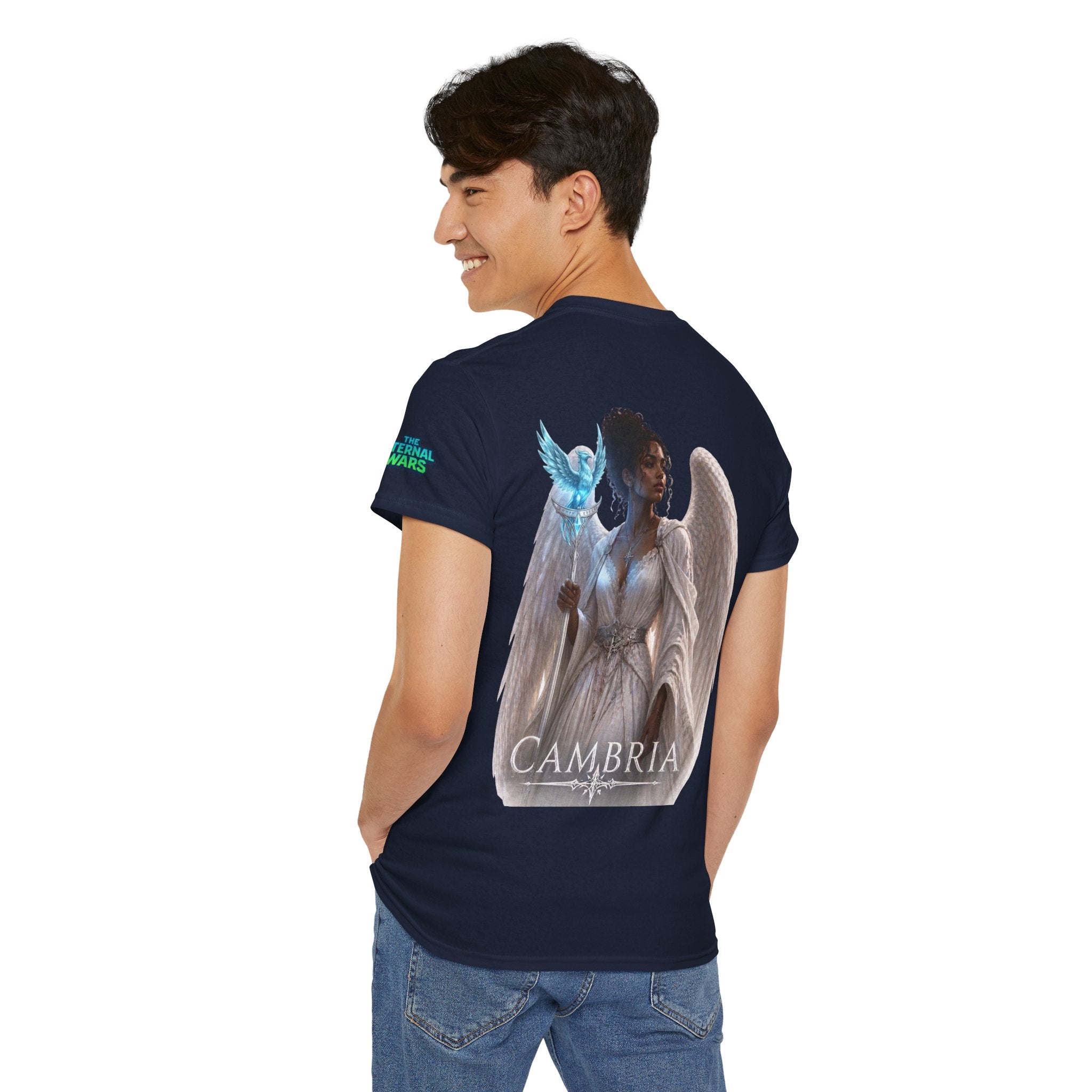 The Eternal Wars Graphic Tee – "Cambria" Winged Warrior Shirt