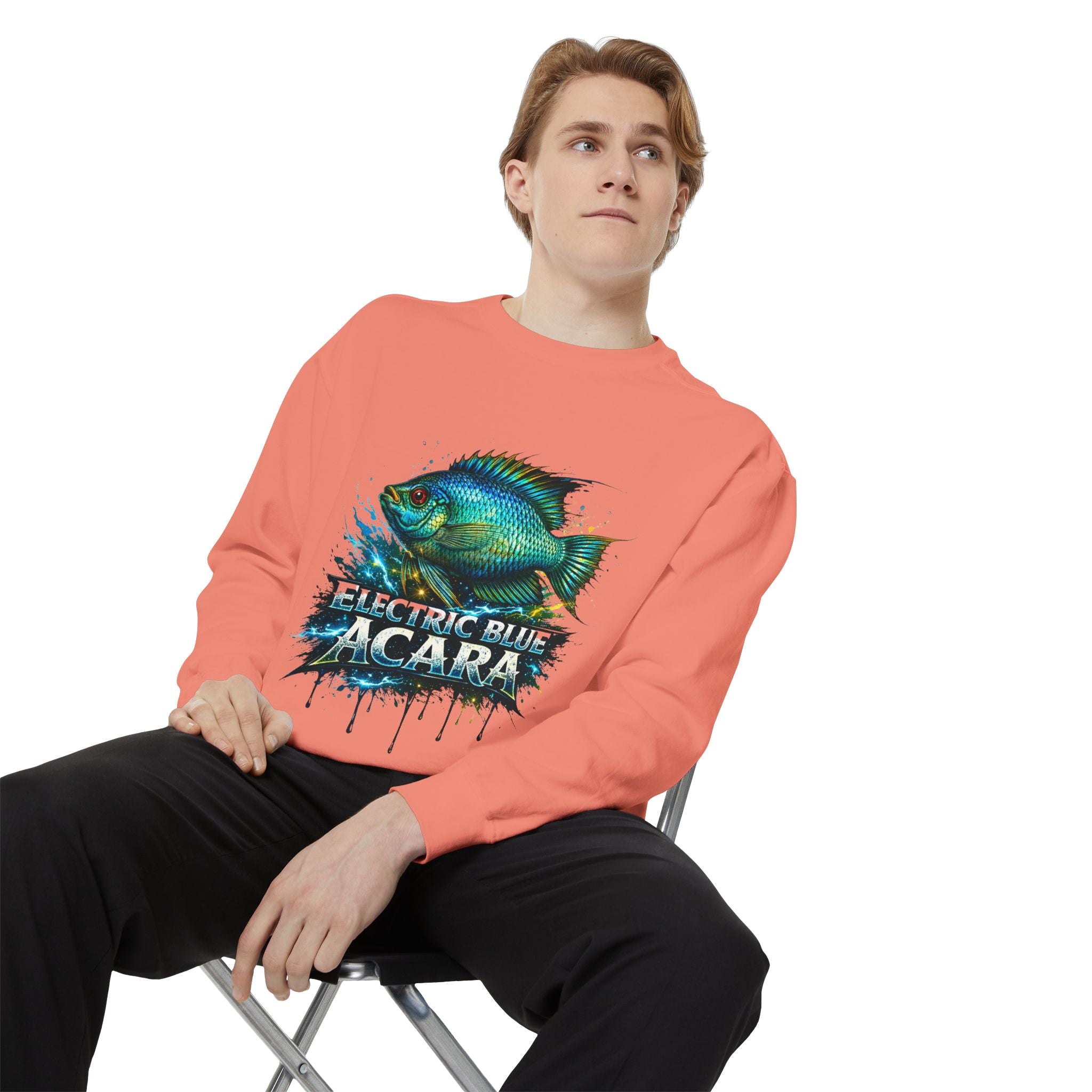 Electric Blue Acara – Garment-Dyed Premium Sweatshirt