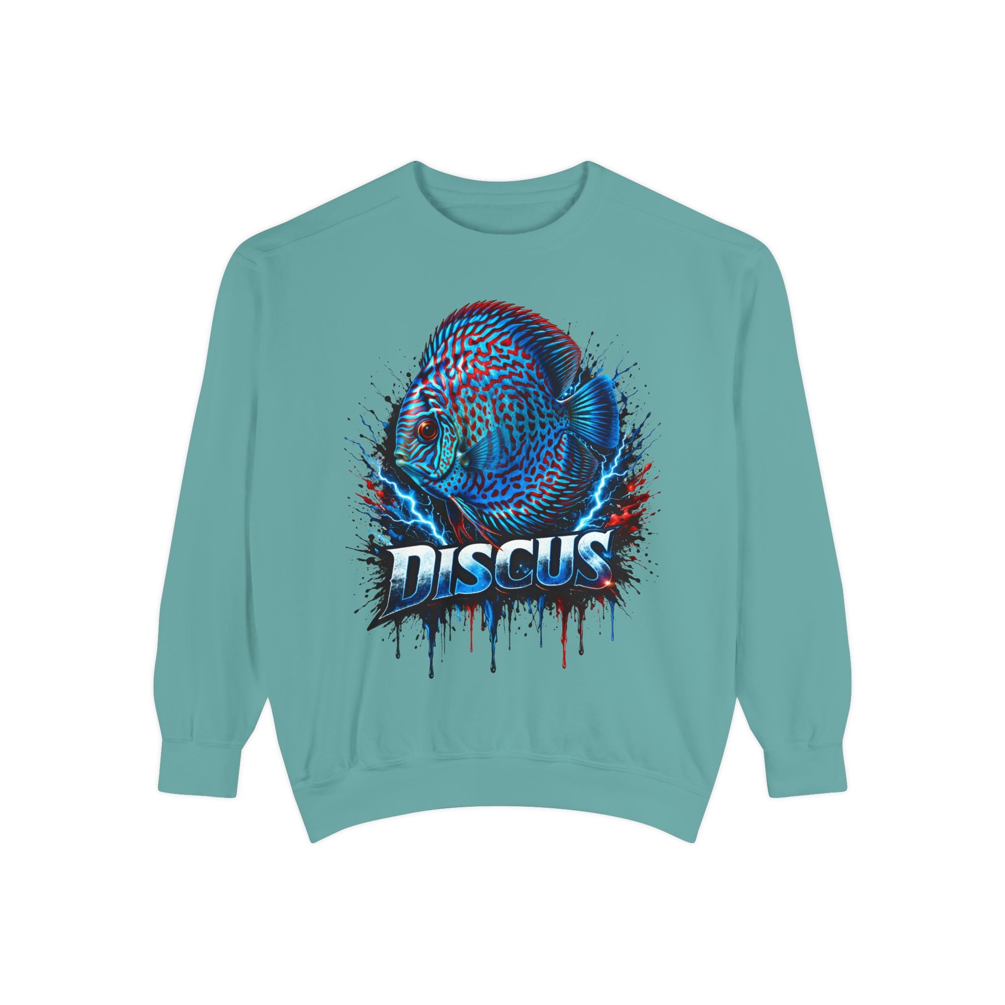 Discus Fish Graphic Sweatshirt — Vibrant Aquarium Lover Crewneck