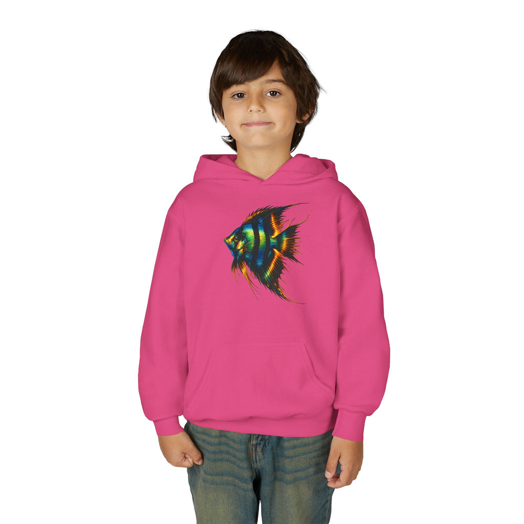 Youth Angelfish Hoodie - Colorful Aquarium Fish Graphic Sweatshirt