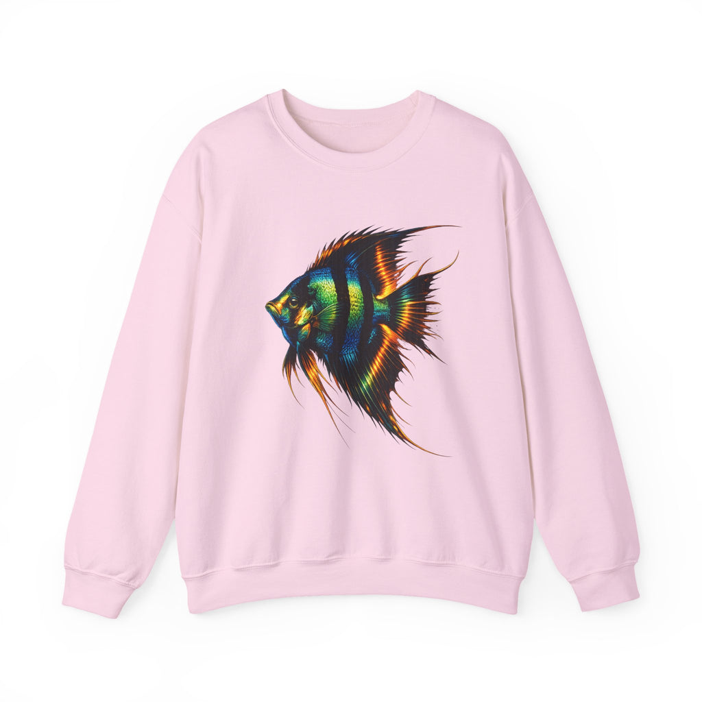 Angelfish Graphic Sweatshirt — Colorful Tropical Fish Crewneck