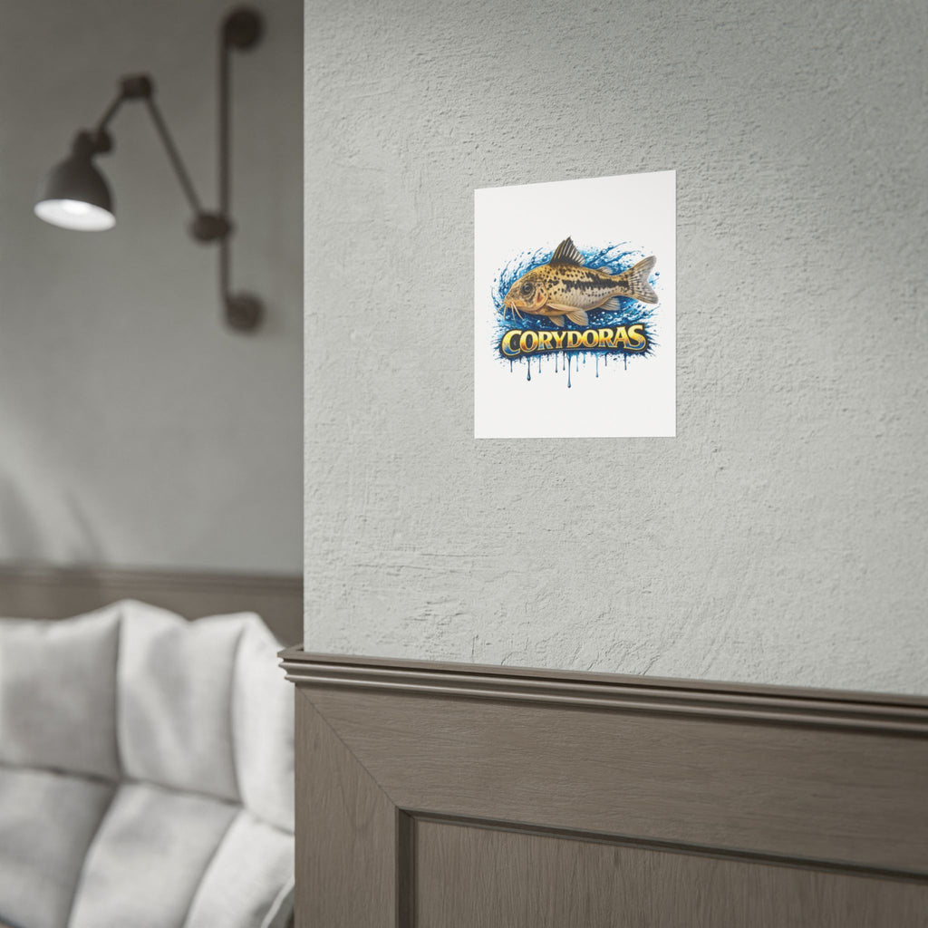 Corydoras Aquarium Fish Poster — Rolled Decorative Wall Art for Fishkeepers