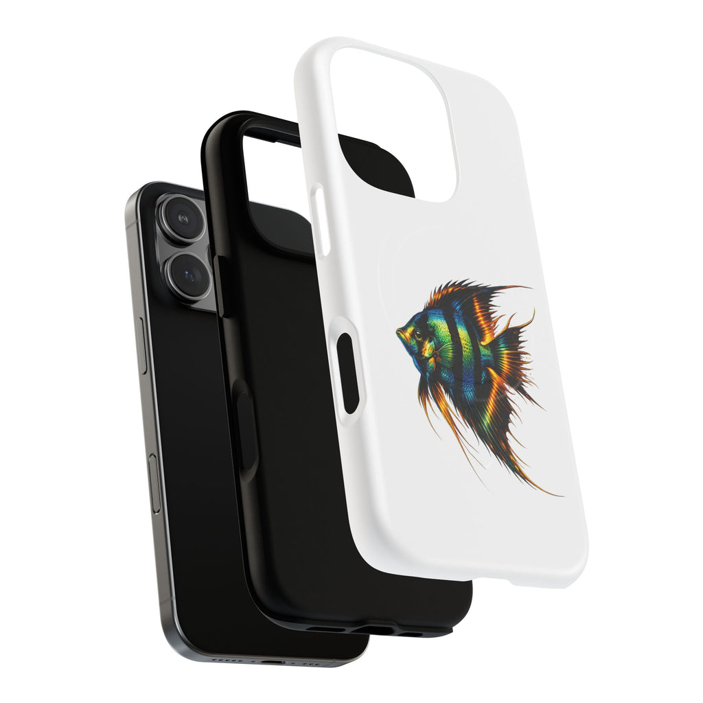 Angelfish Art Tough Magnetic Phone Case — Colorful Aquarium Fish iPhone Cover