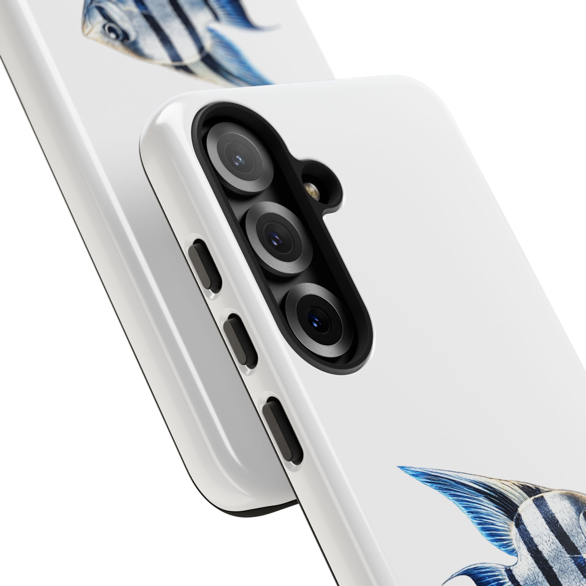 Angelfish Tough Phone Case – Durable Protective Case with Blue Tropical Fish Design